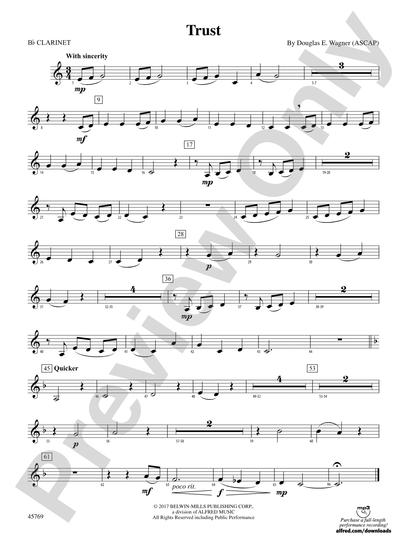 Trust: 1st B-flat Clarinet