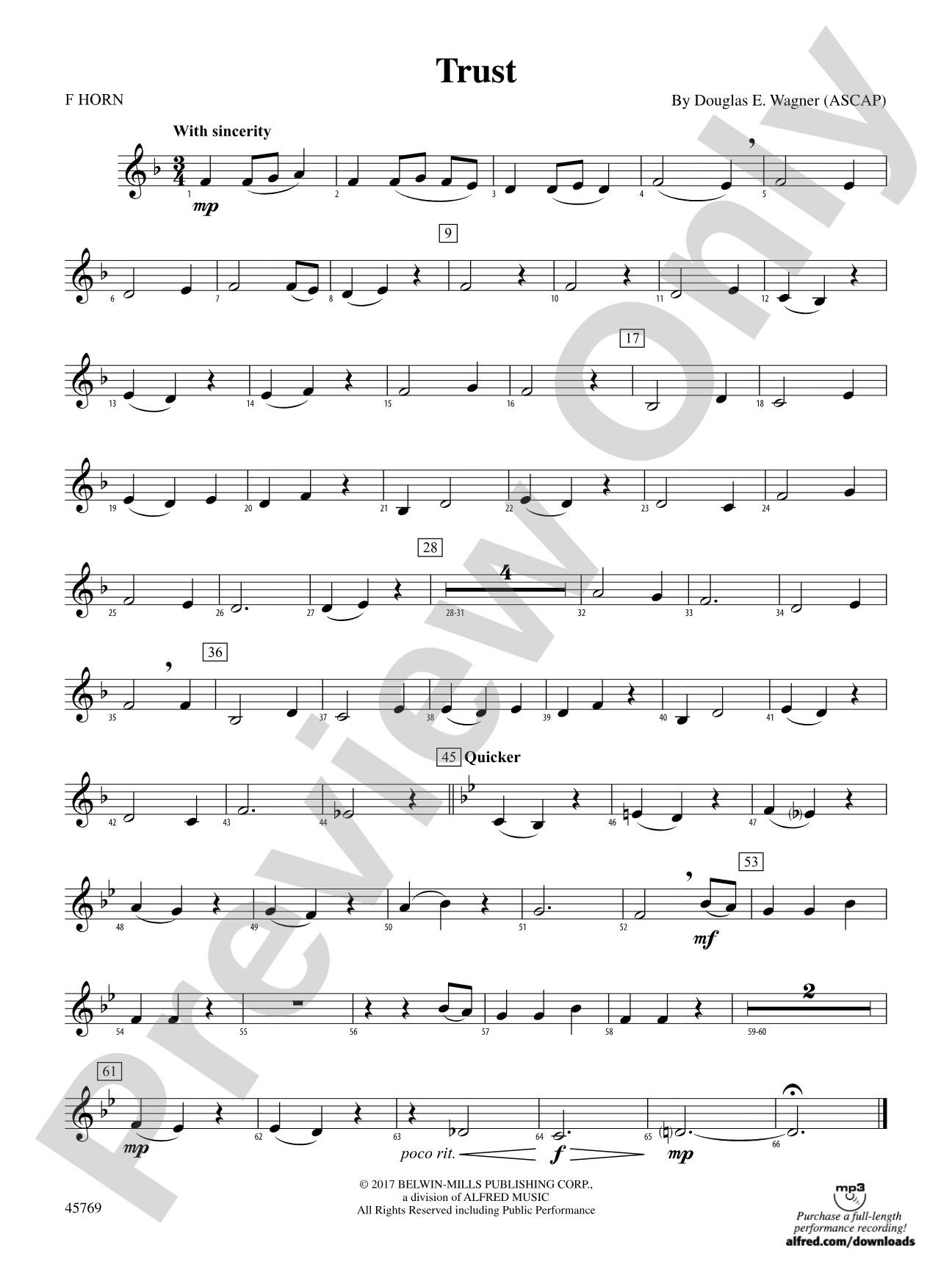Trust: 1st F Horn