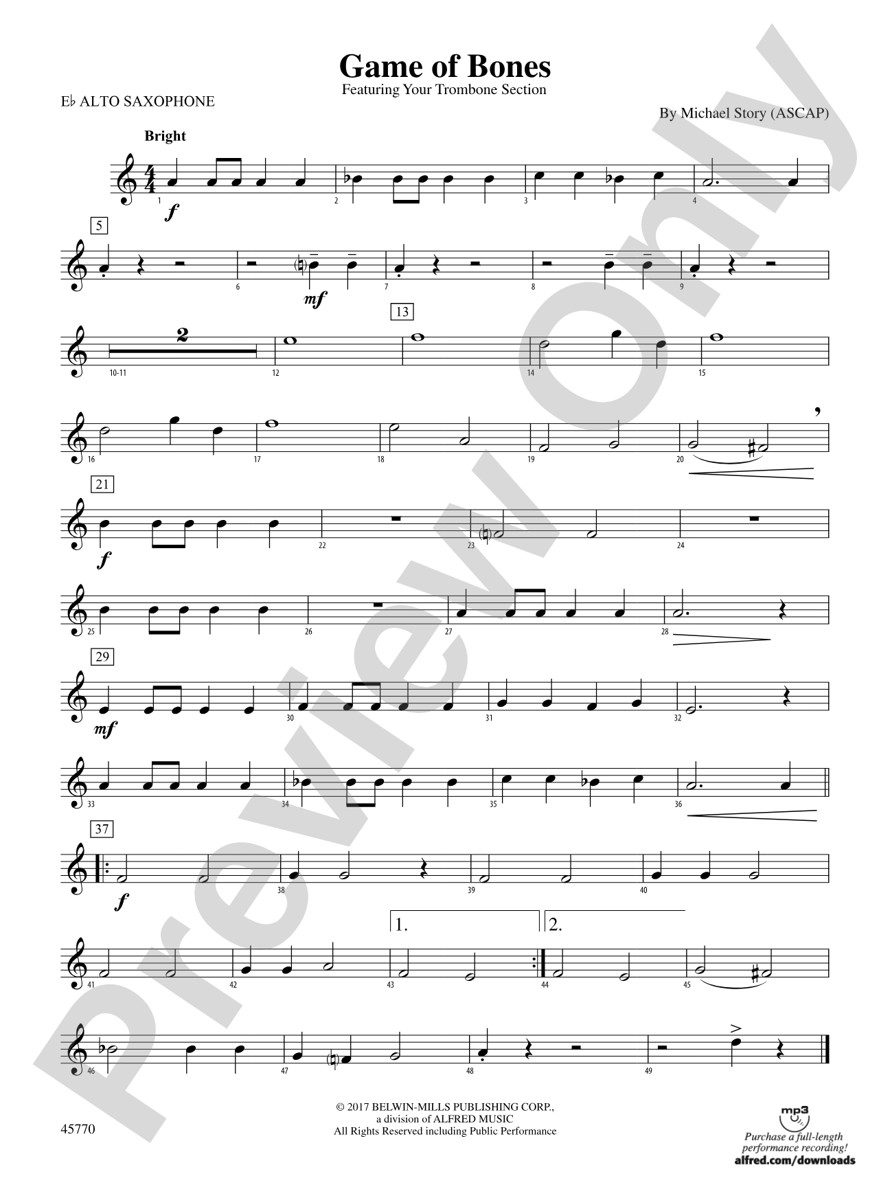 Game of Bones: E-flat Alto Saxophone