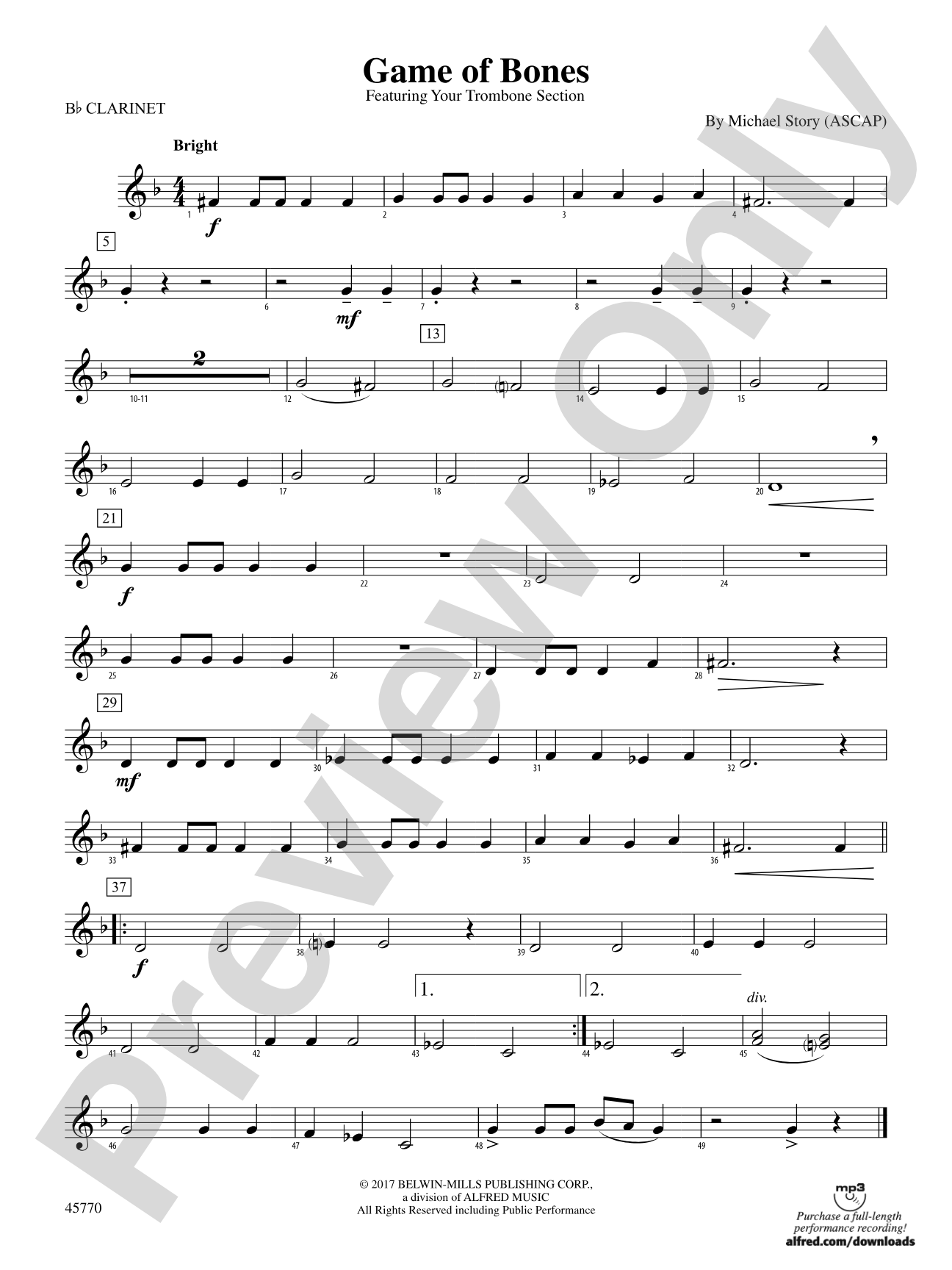 Game of Bones: 1st B-flat Clarinet