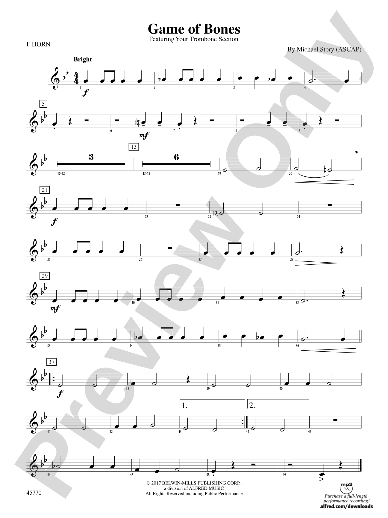 Game of Bones: 1st F Horn