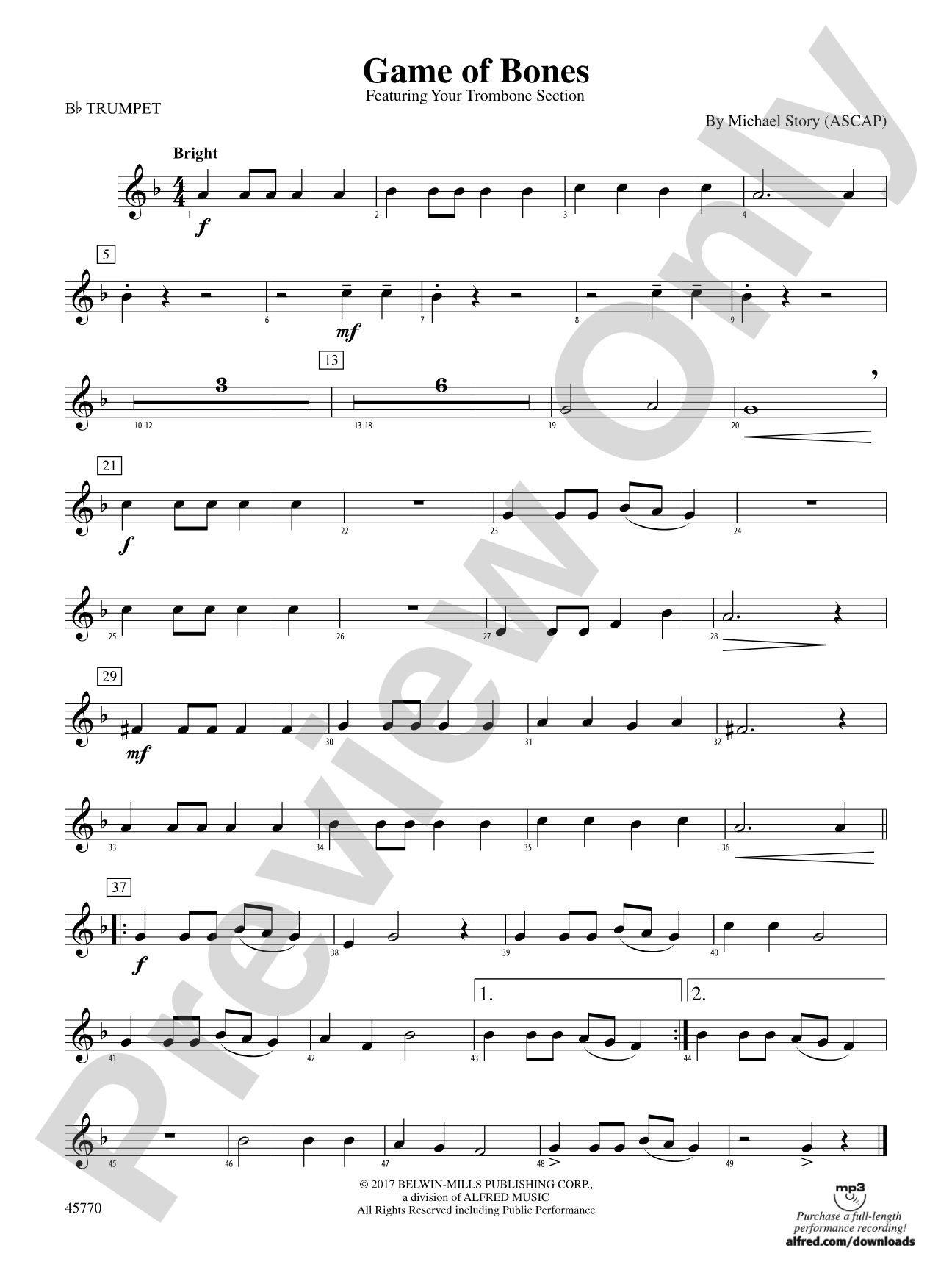 Game of Bones: 1st B-flat Trumpet