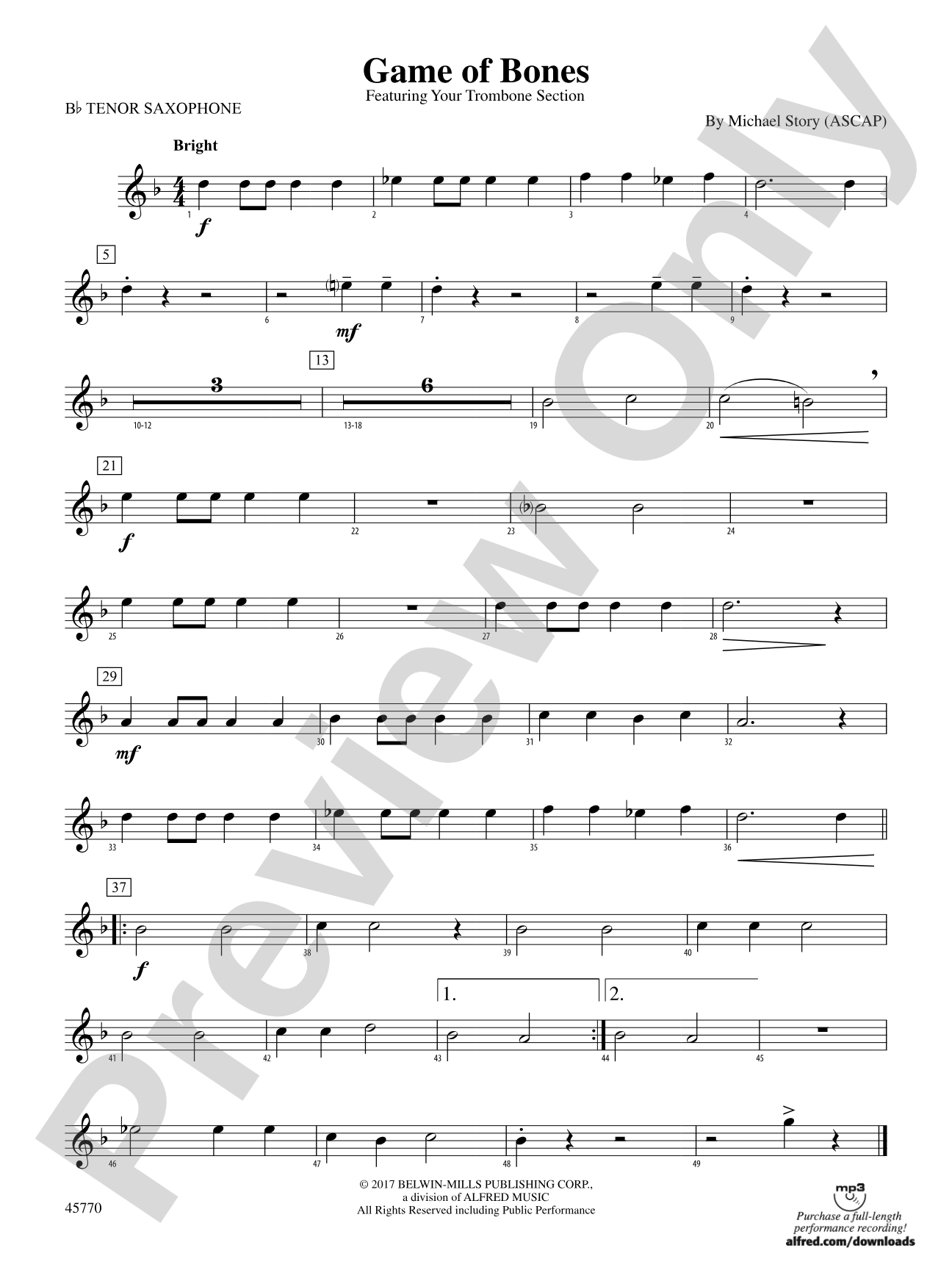 Game of Bones: B-flat Tenor Saxophone