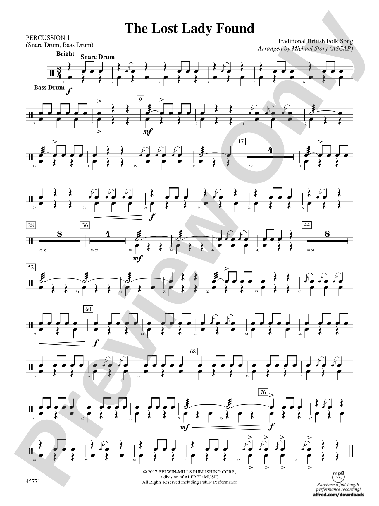 The Lost Lady Found: 1st Percussion