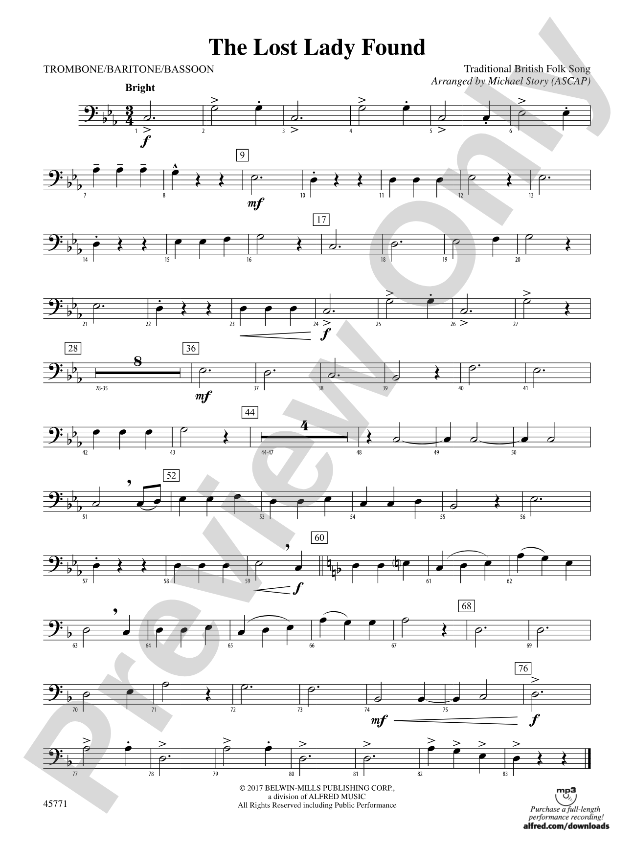 The Lost Lady Found: 1st Trombone
