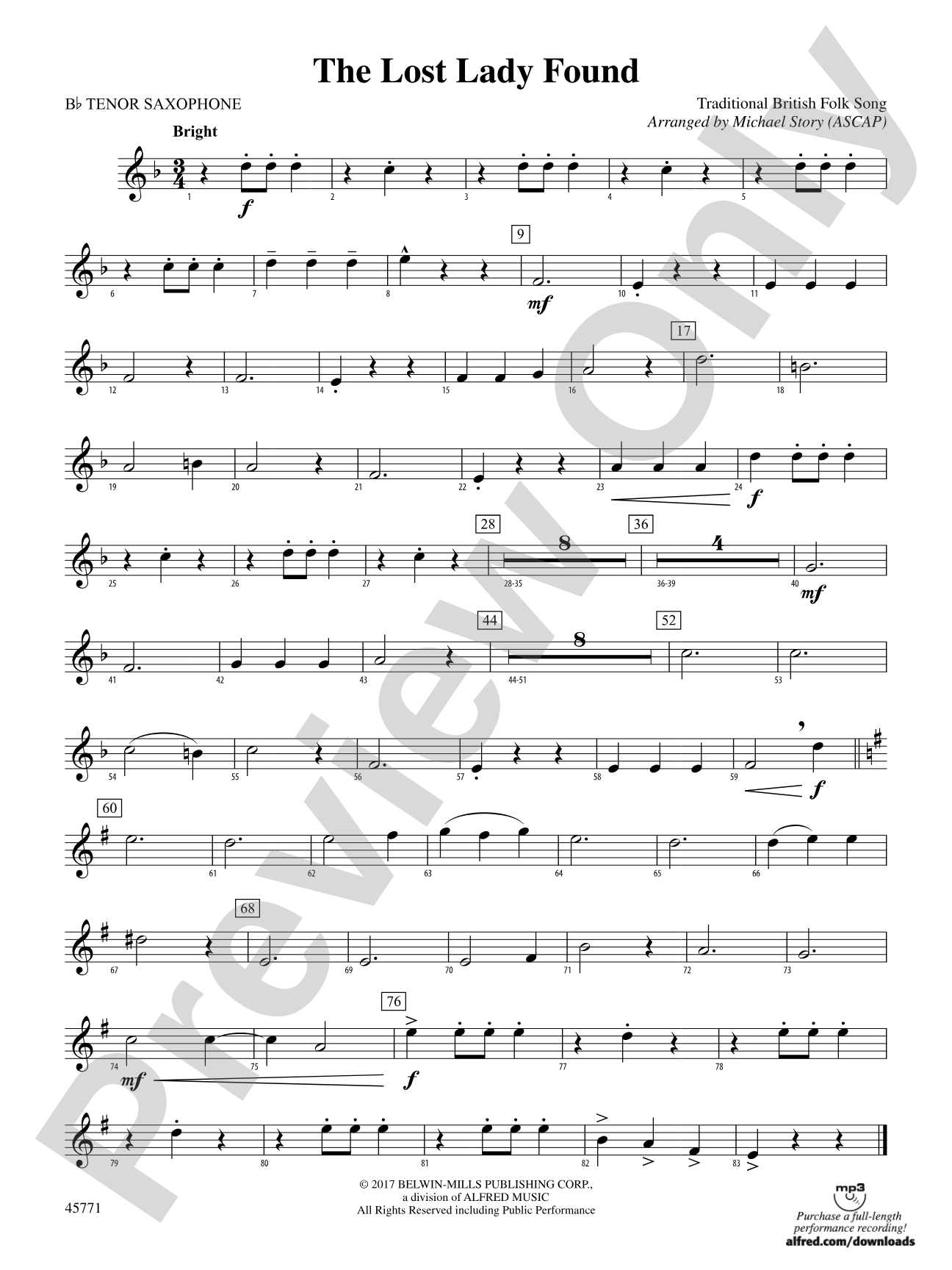 The Lost Lady Found: B-flat Tenor Saxophone