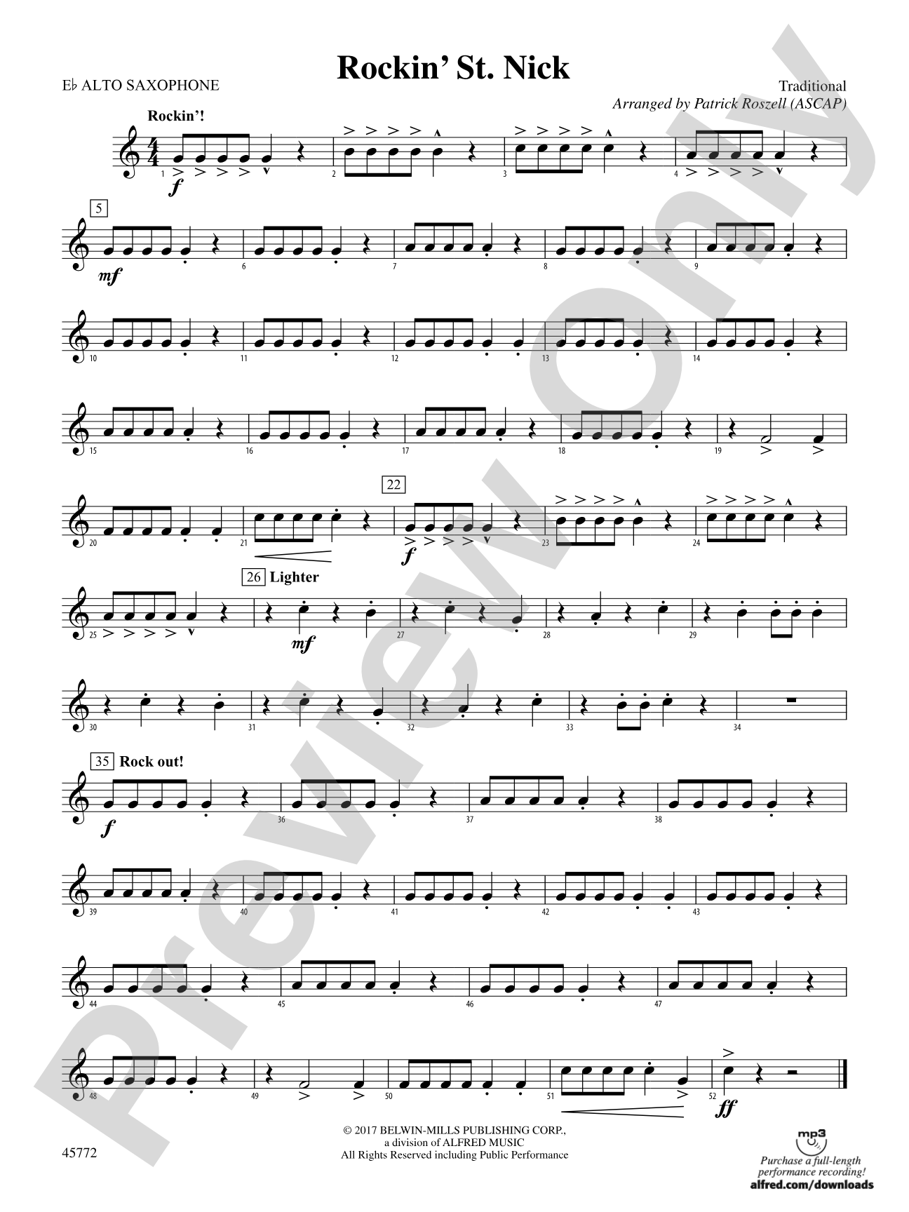 Rockin' St. Nick: E-flat Alto Saxophone