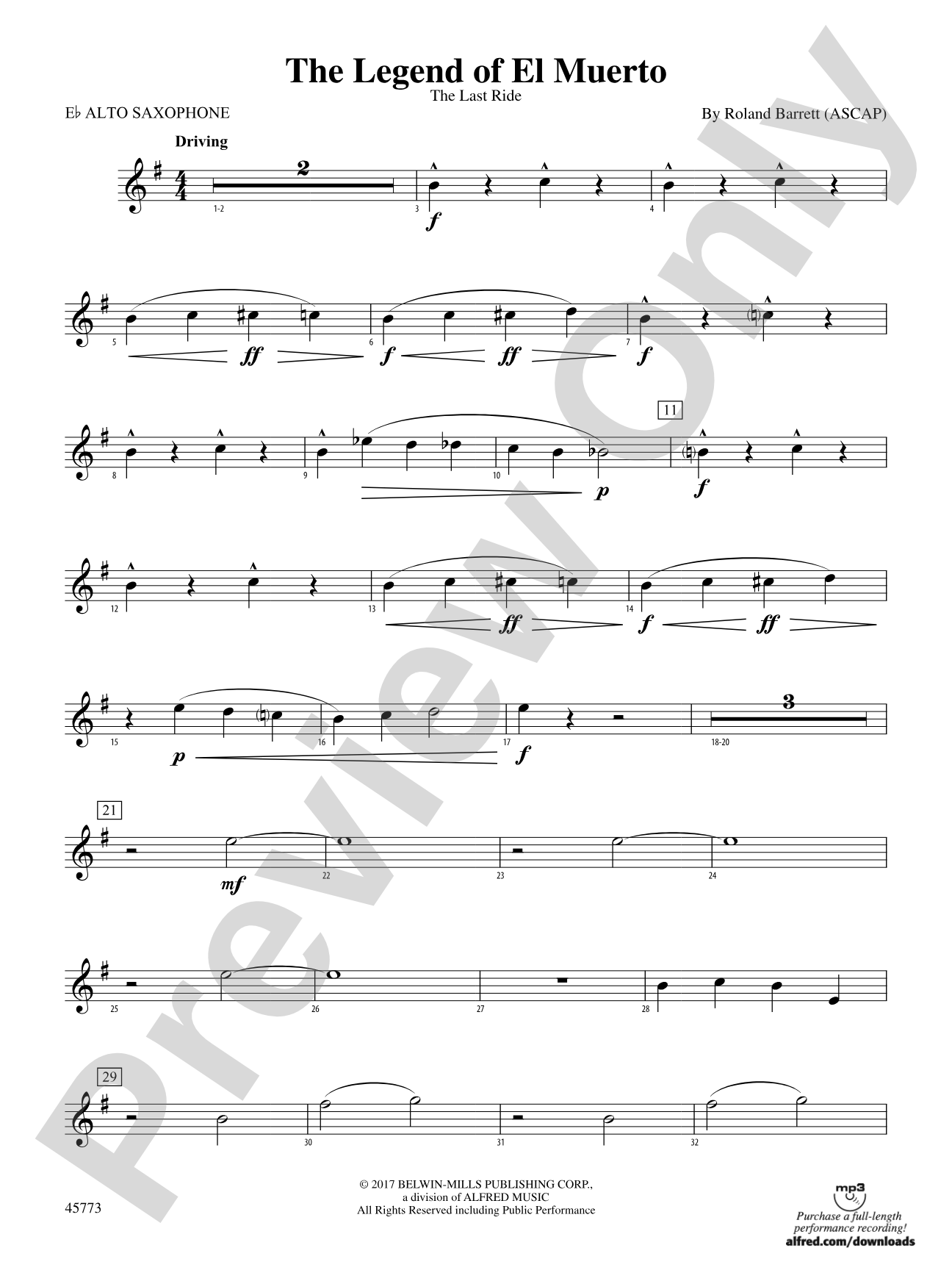 The Legend of El Muerto: E-flat Alto Saxophone