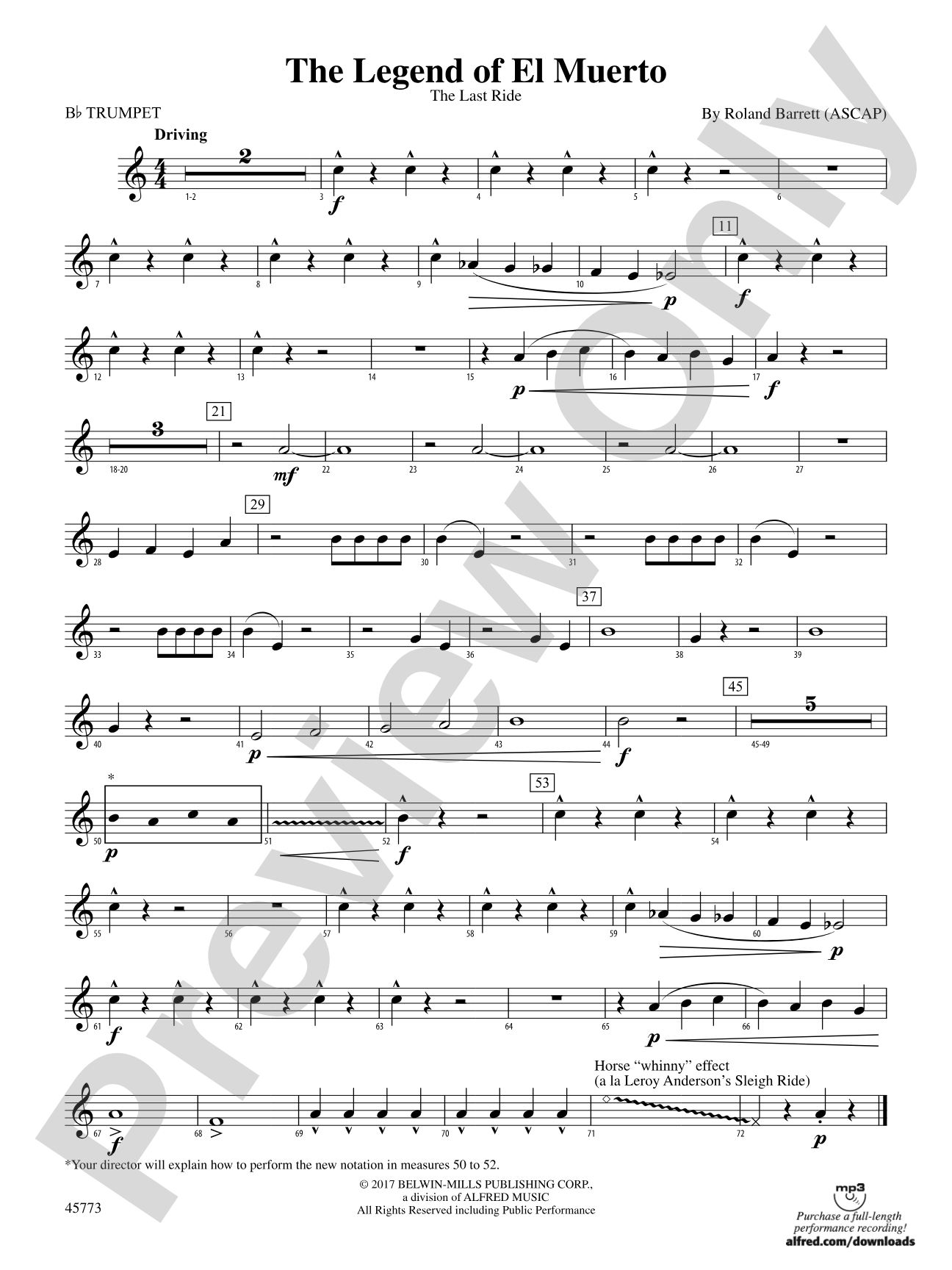 The Legend of El Muerto: 1st B-flat Trumpet