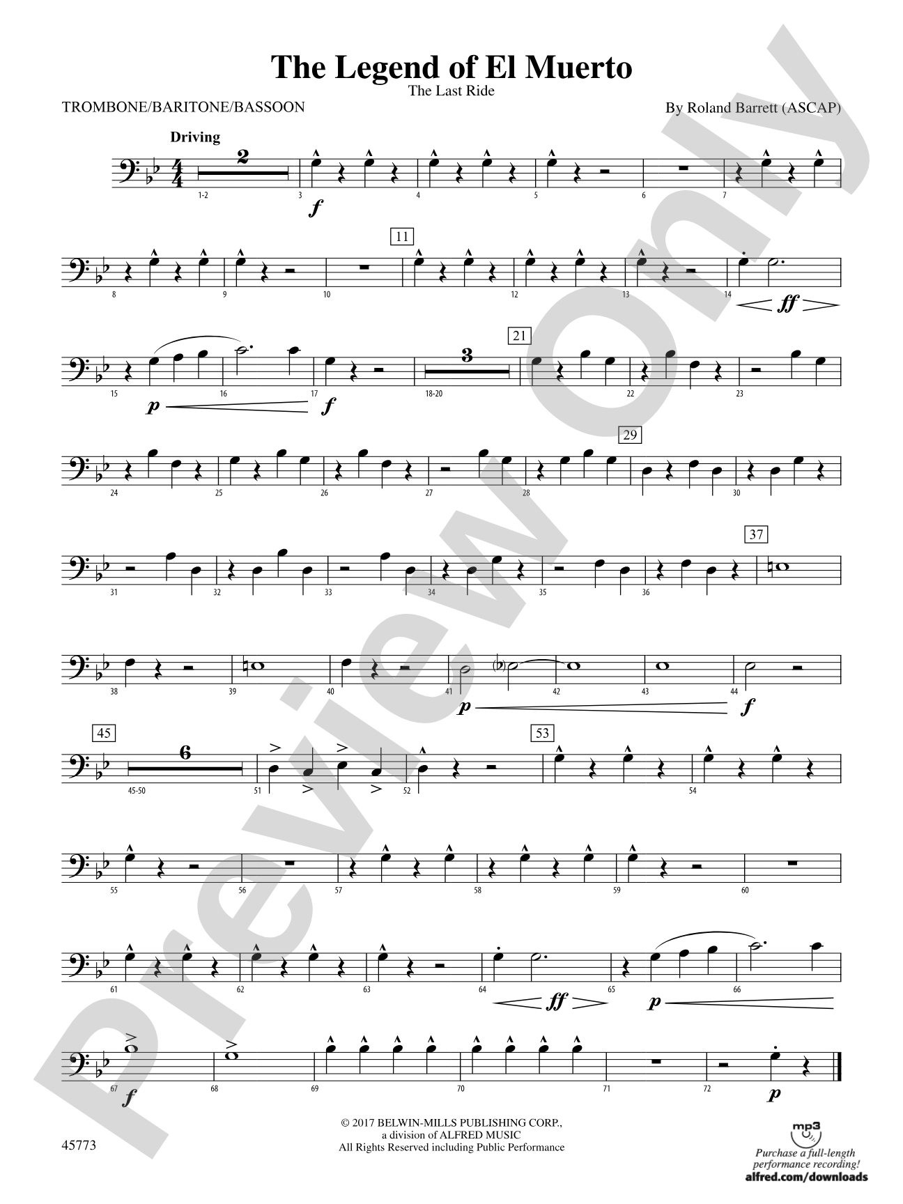 The Legend of El Muerto: 1st Trombone