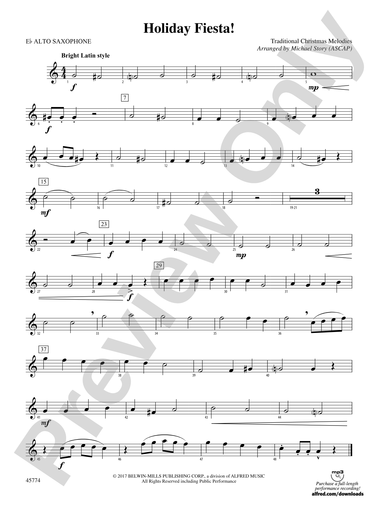 Holiday Fiesta!: E-flat Alto Saxophone