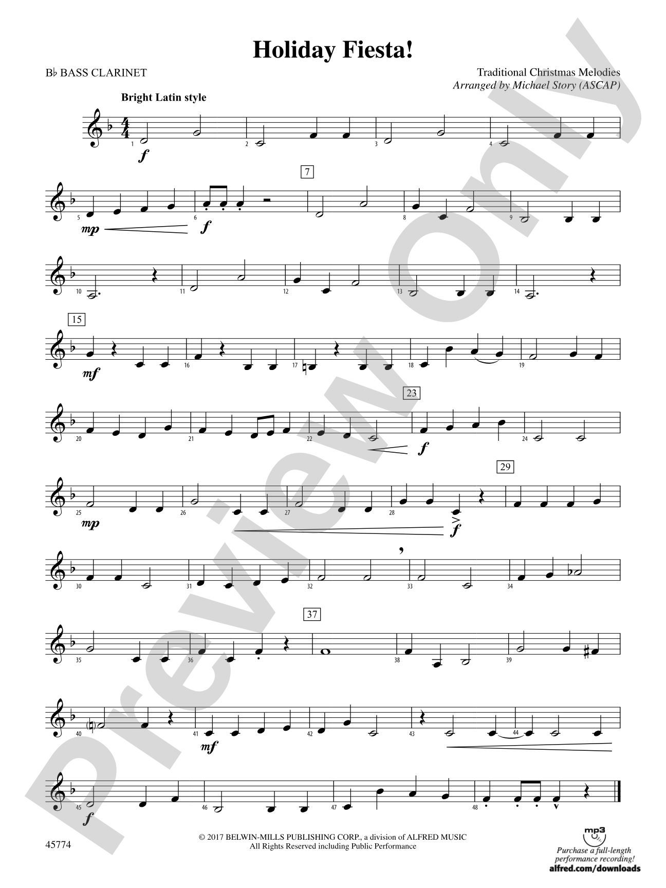 Holiday Fiesta!: B-flat Bass Clarinet