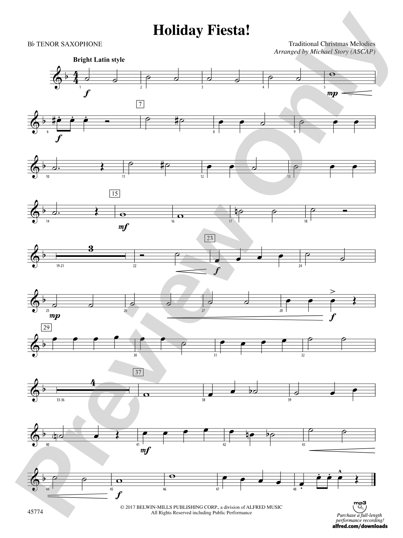 Holiday Fiesta!: B-flat Tenor Saxophone