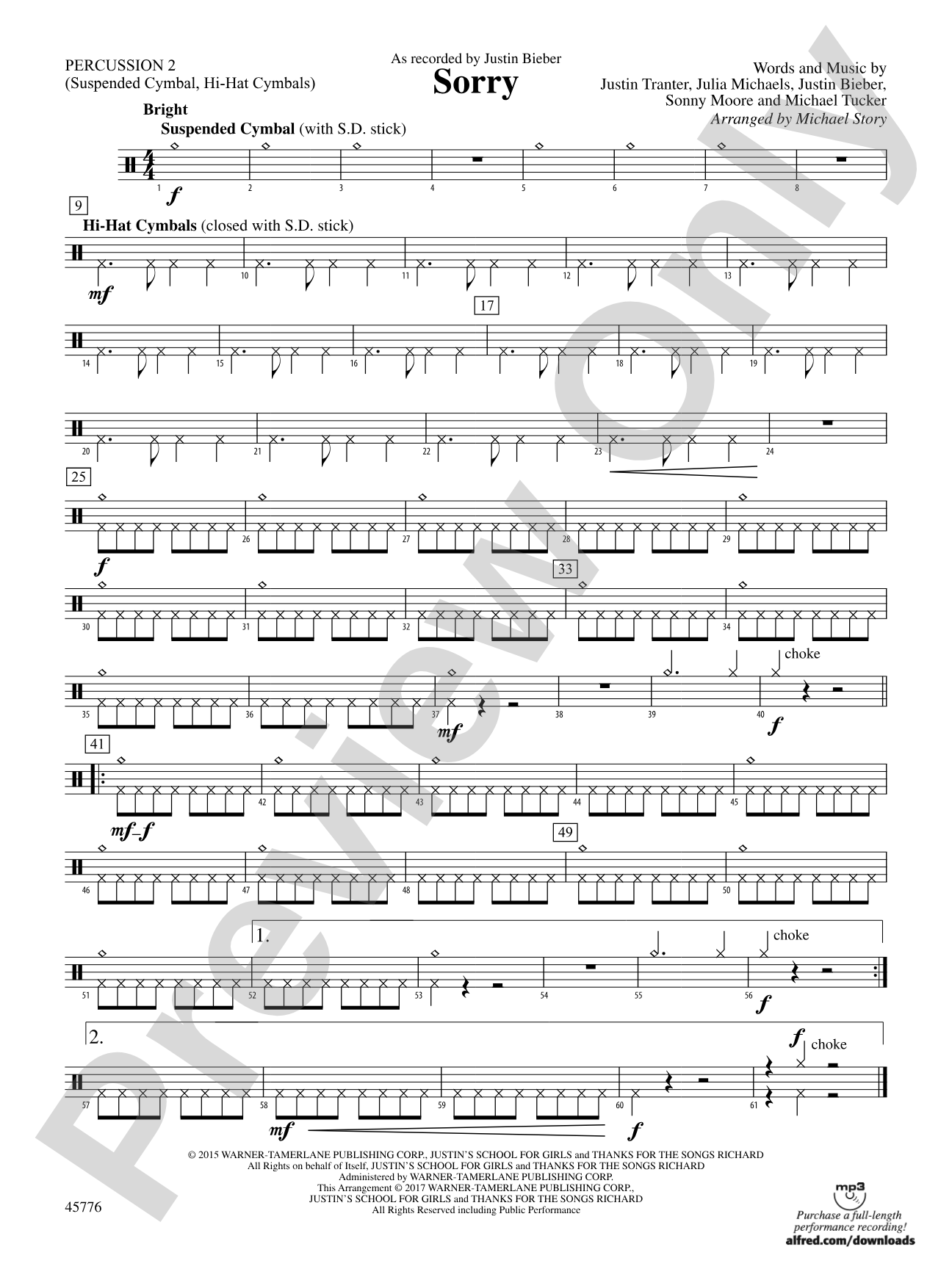 Sorry: 2nd Percussion