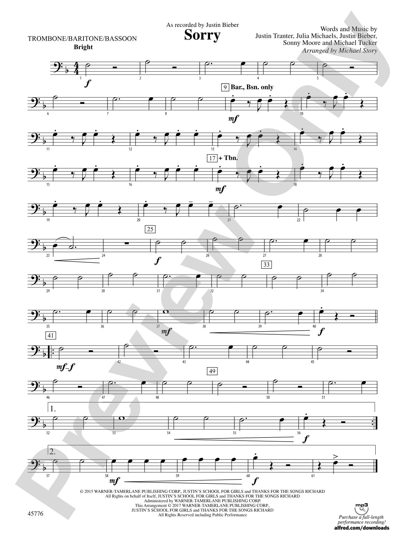 Sorry: 1st Trombone