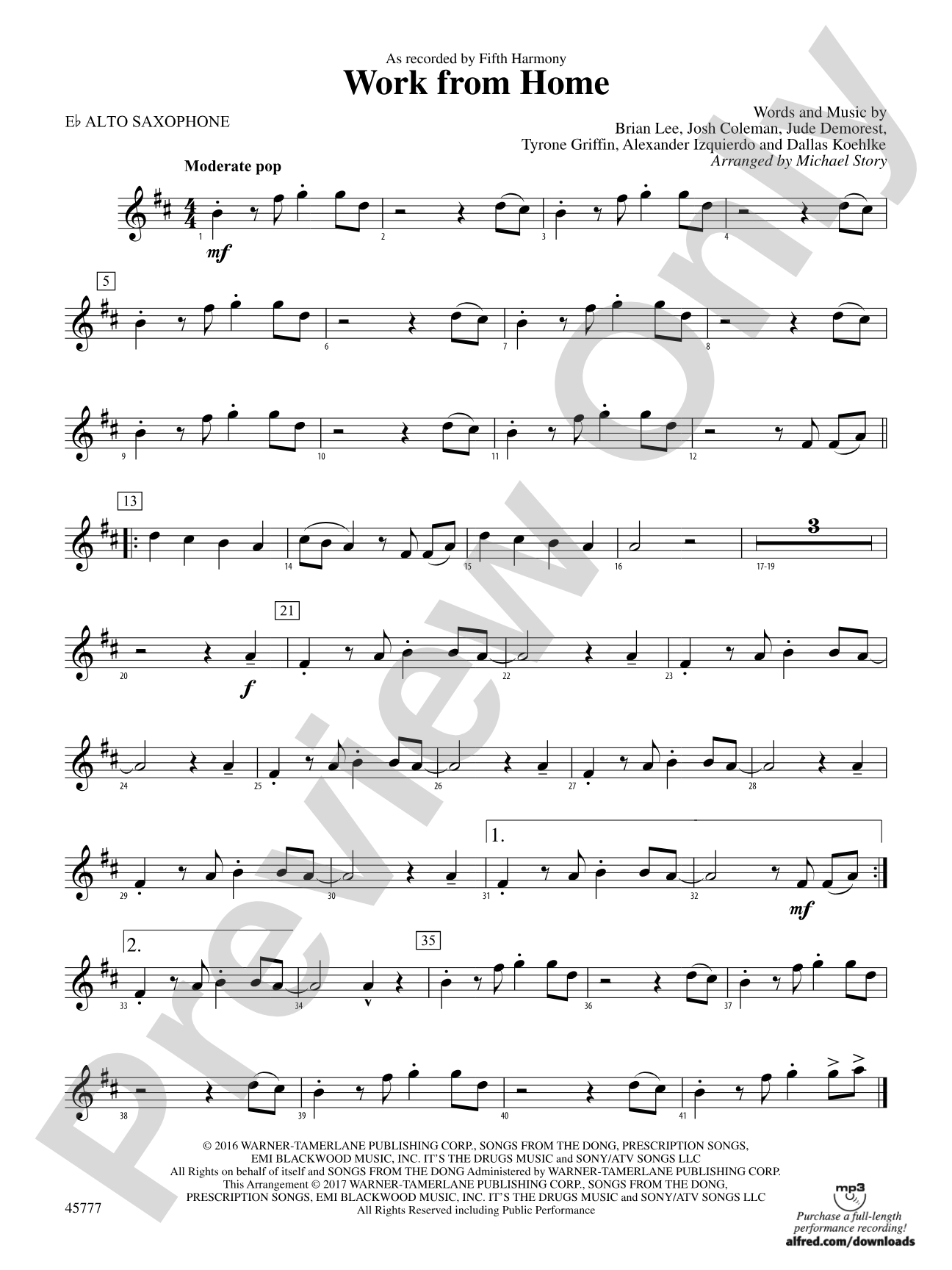 Work from Home: E-flat Alto Saxophone