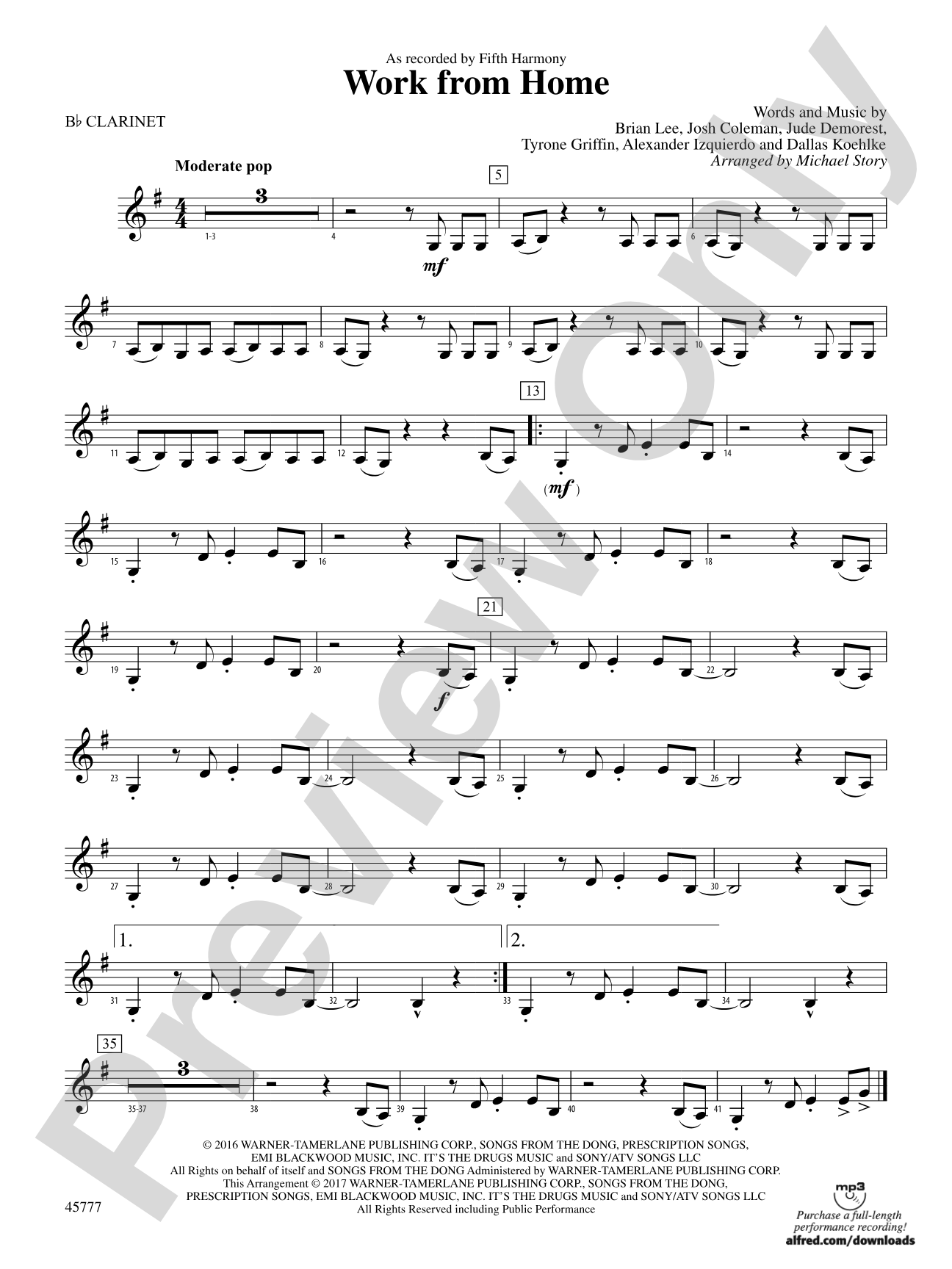 Work from Home: 1st B-flat Clarinet