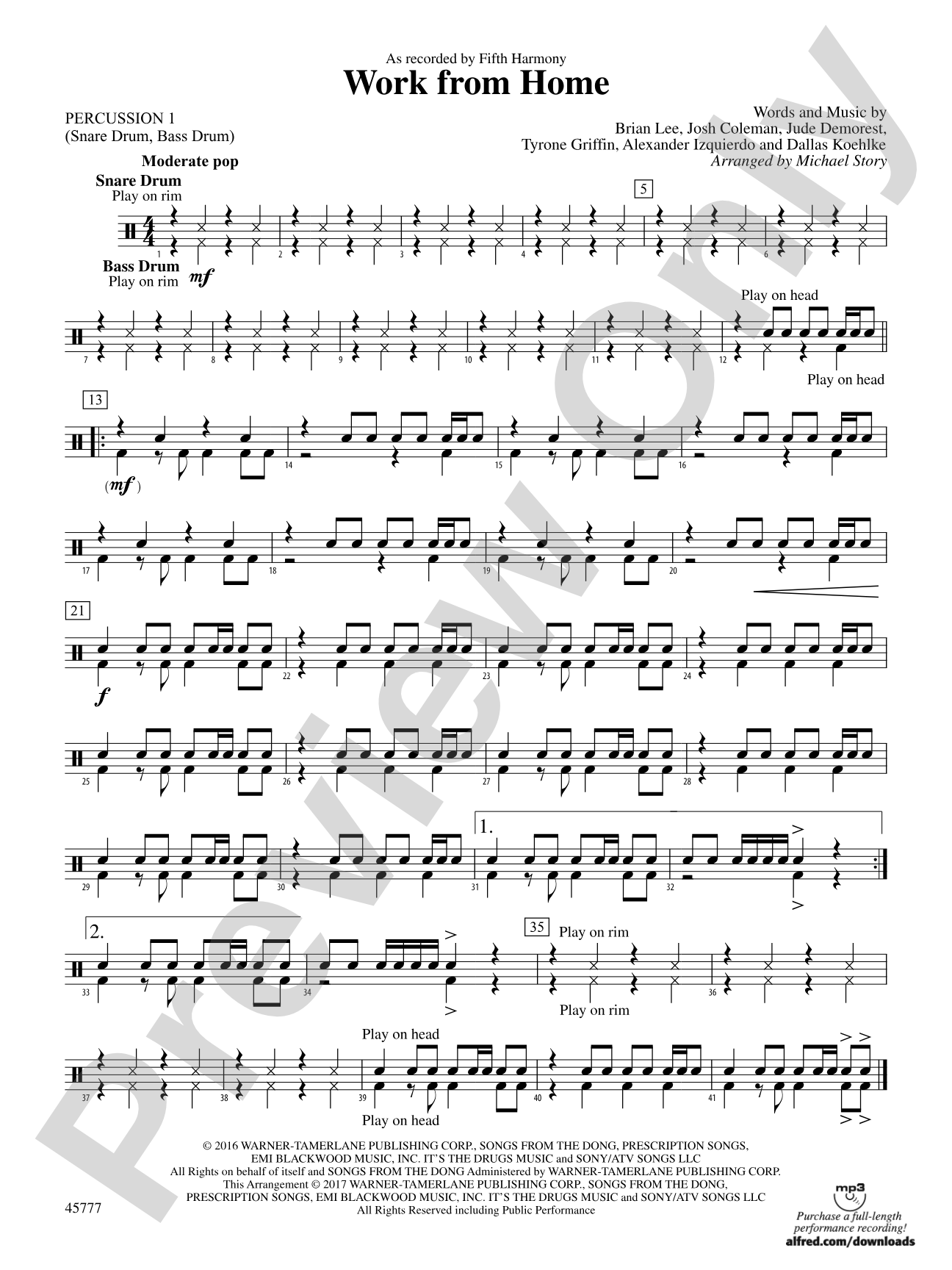 Work from Home: 1st Percussion