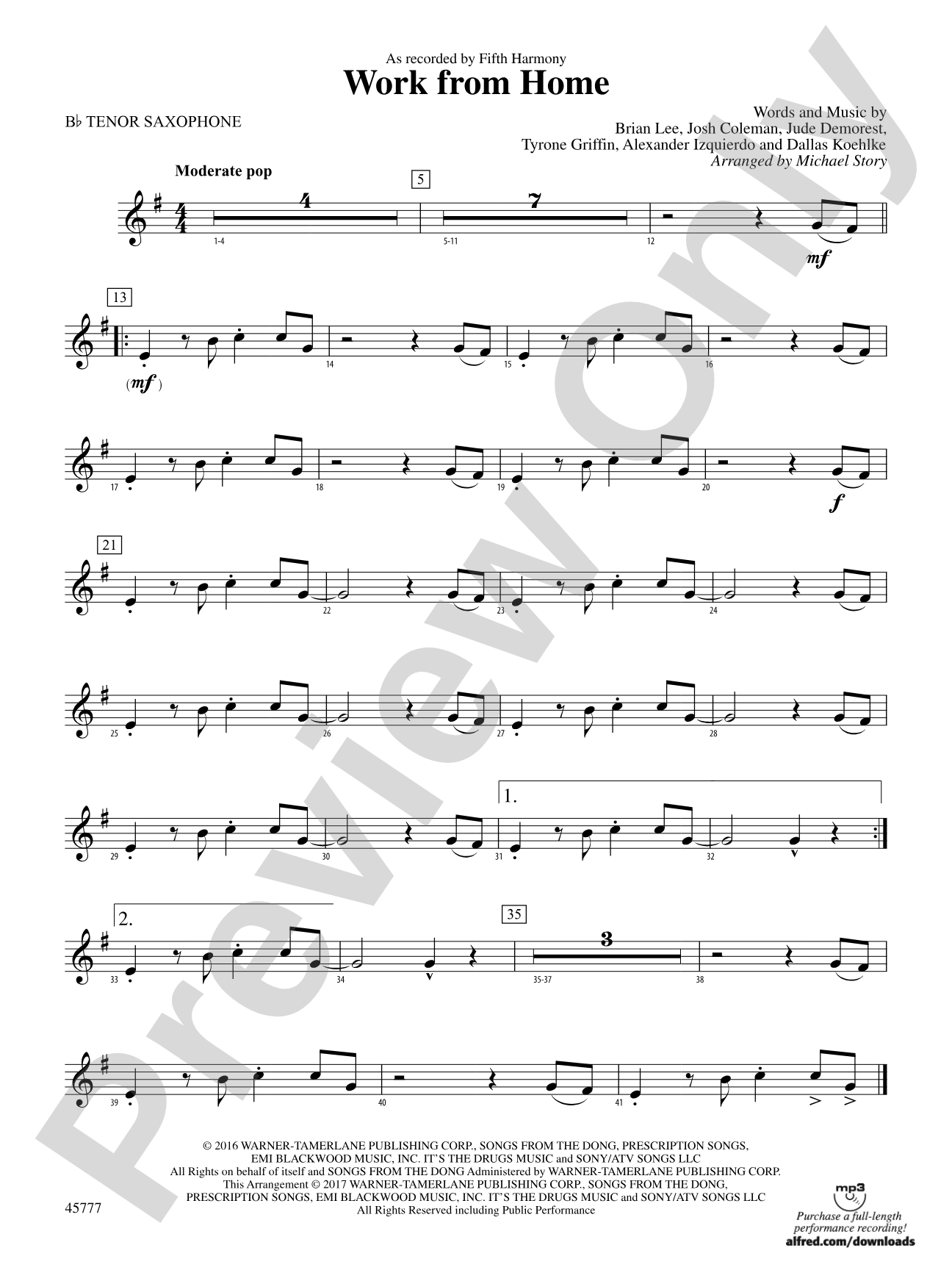 Work from Home: B-flat Tenor Saxophone