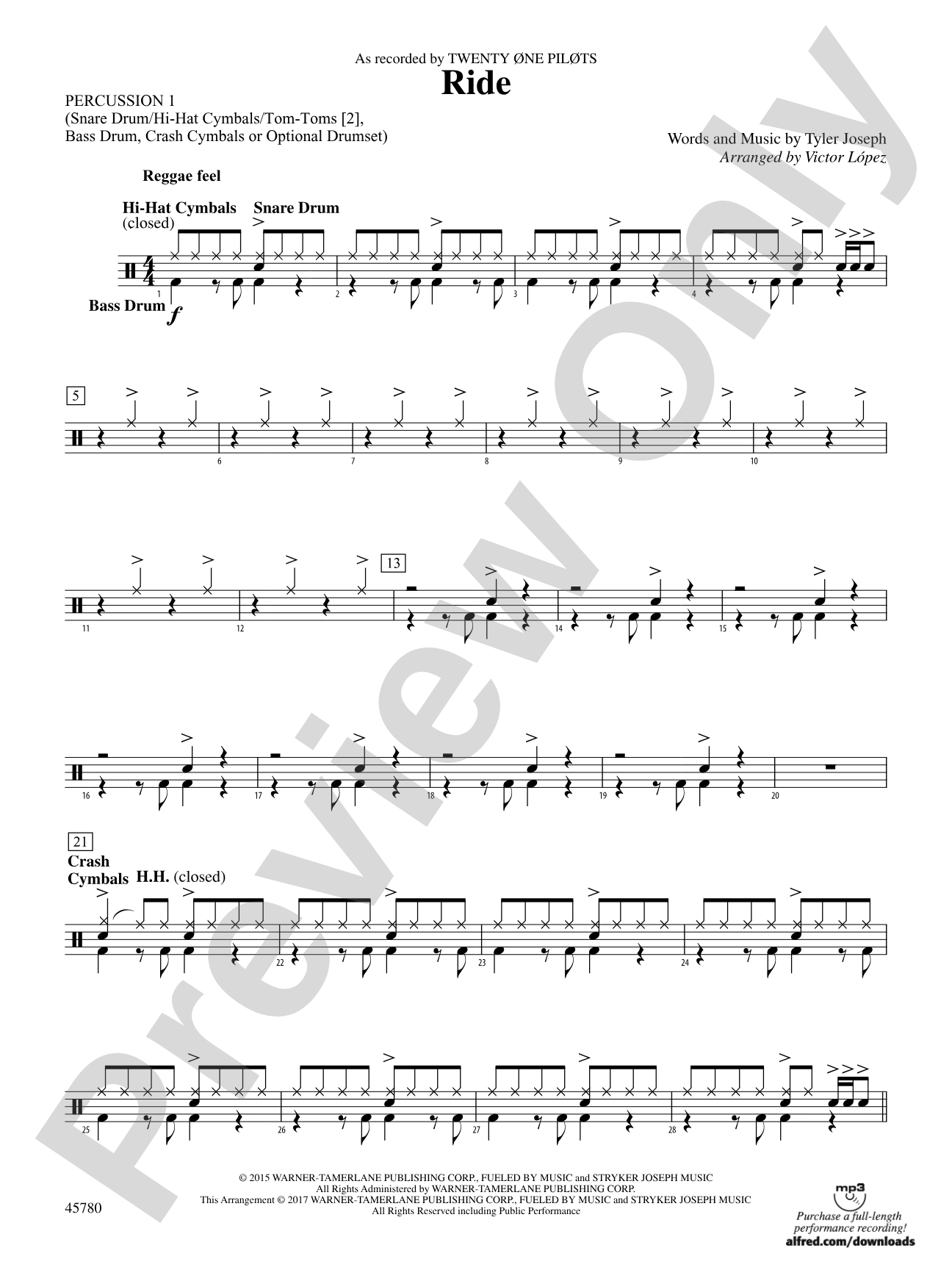 Ride: 1st Percussion