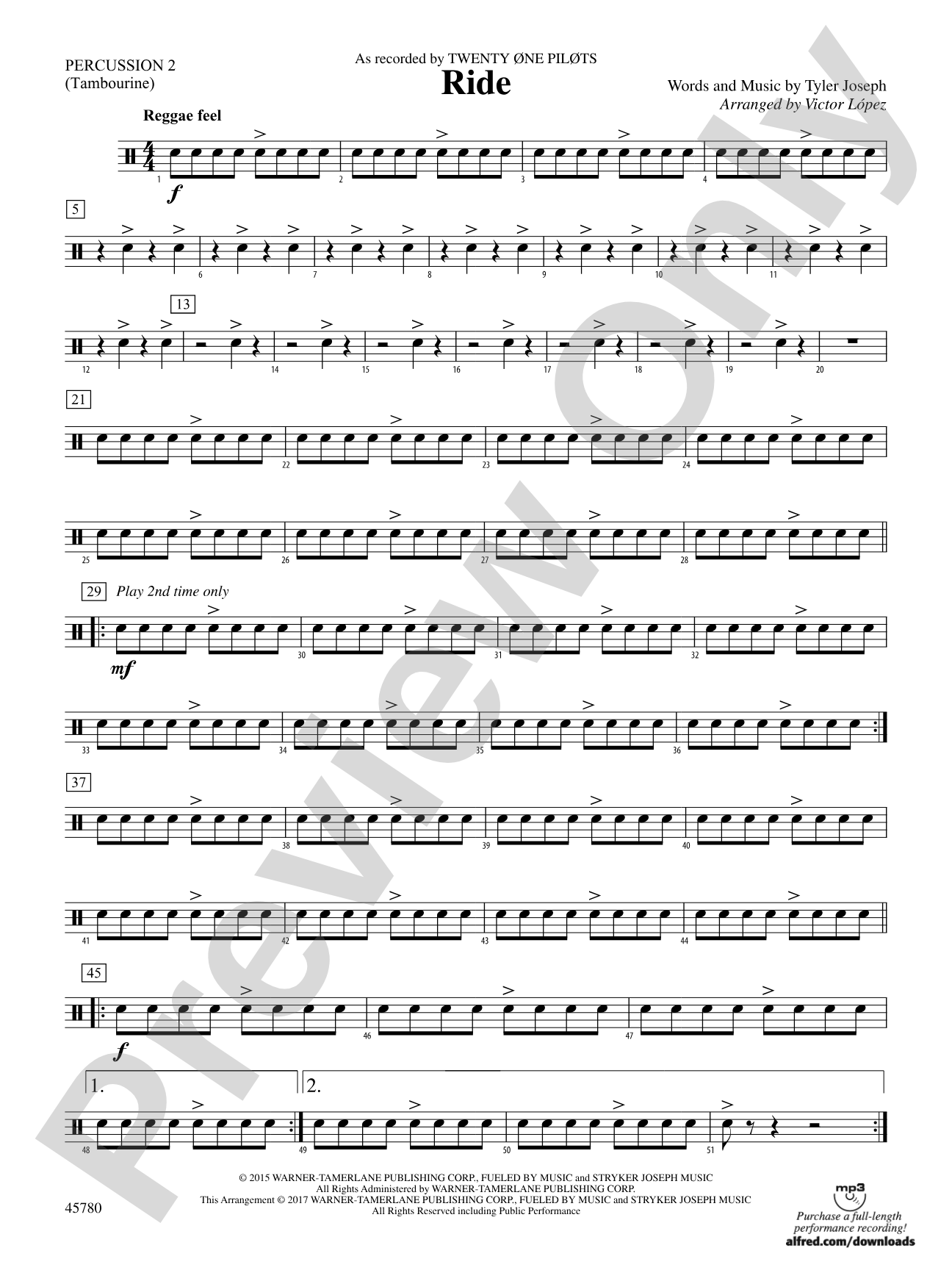Ride: 2nd Percussion