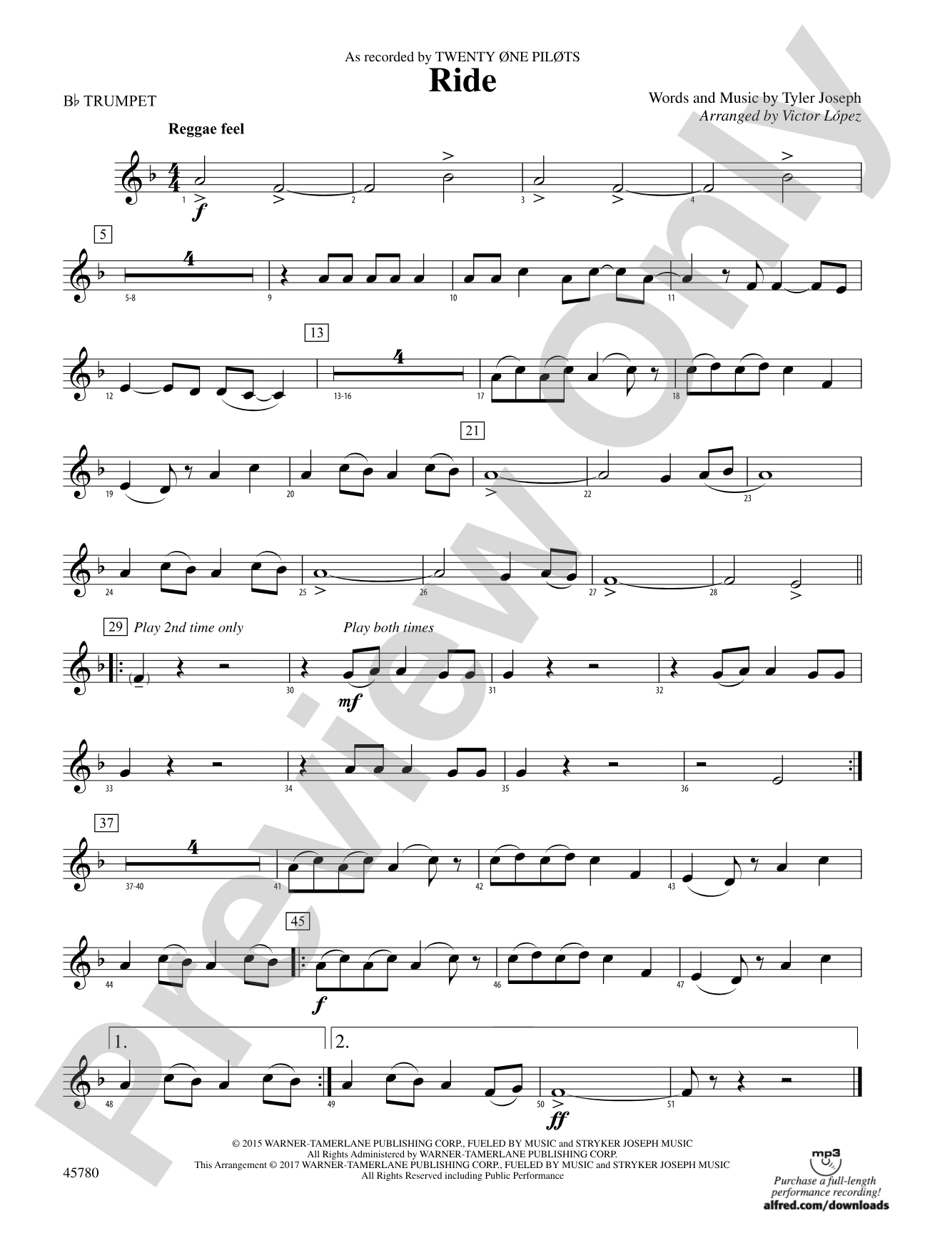 Ride: 1st B-flat Trumpet