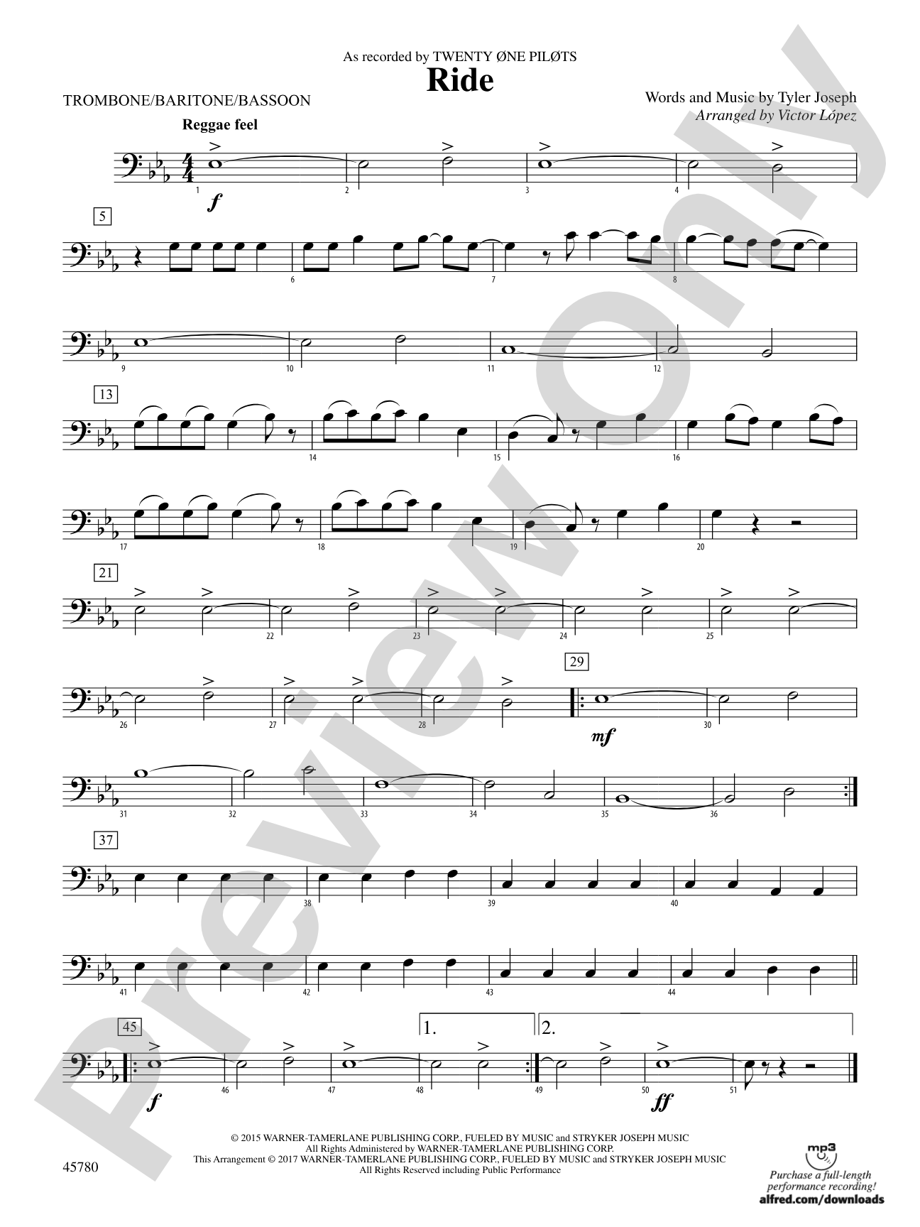 Ride: 1st Trombone