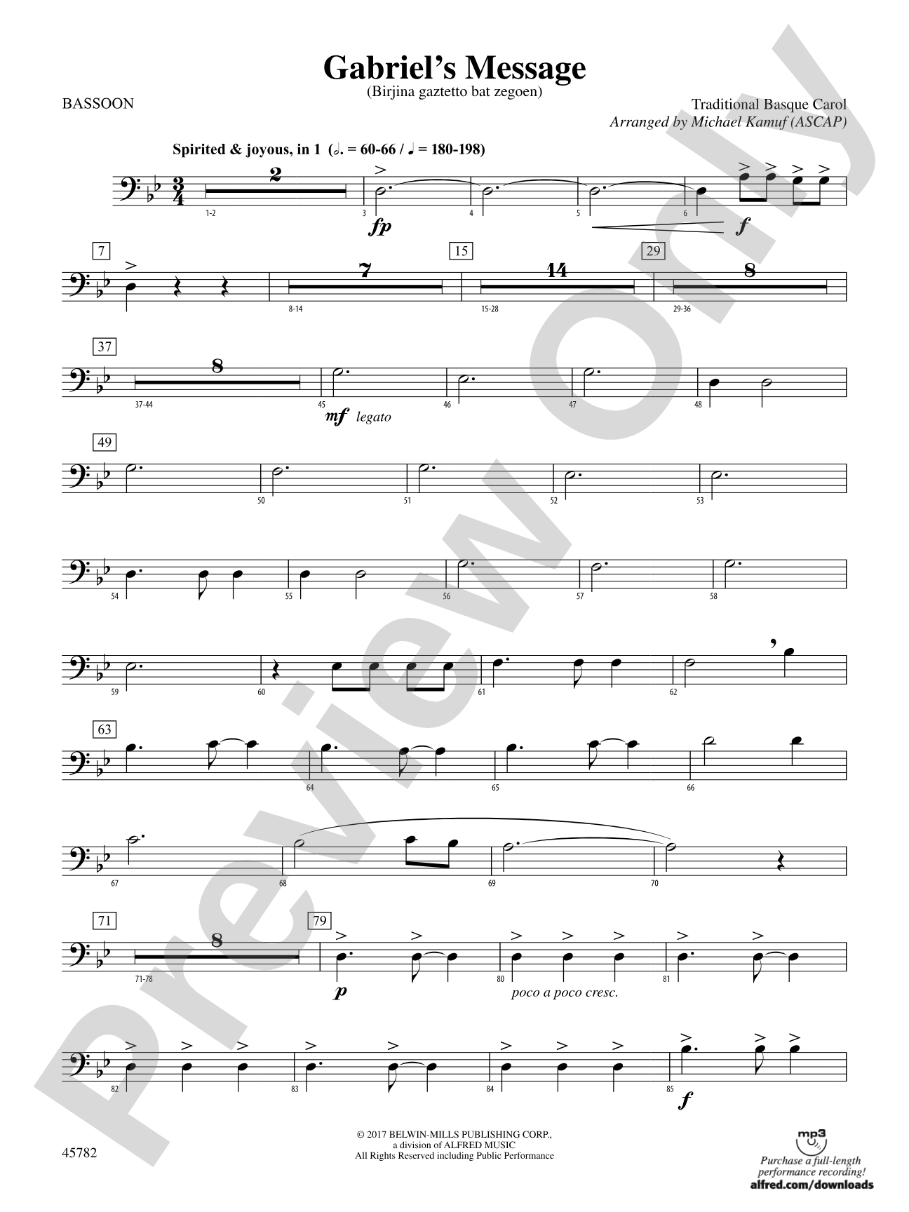 Gabriel's Message: Bassoon