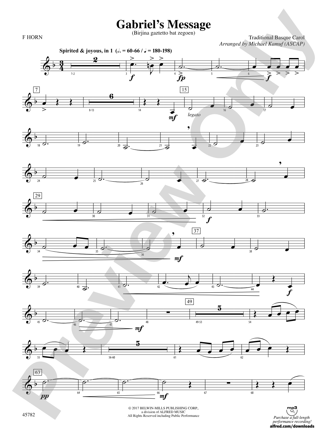 Gabriel's Message: 1st F Horn