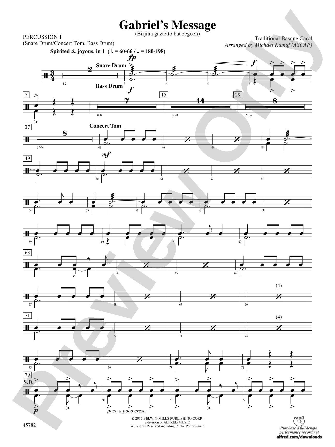 Gabriel's Message: 1st Percussion