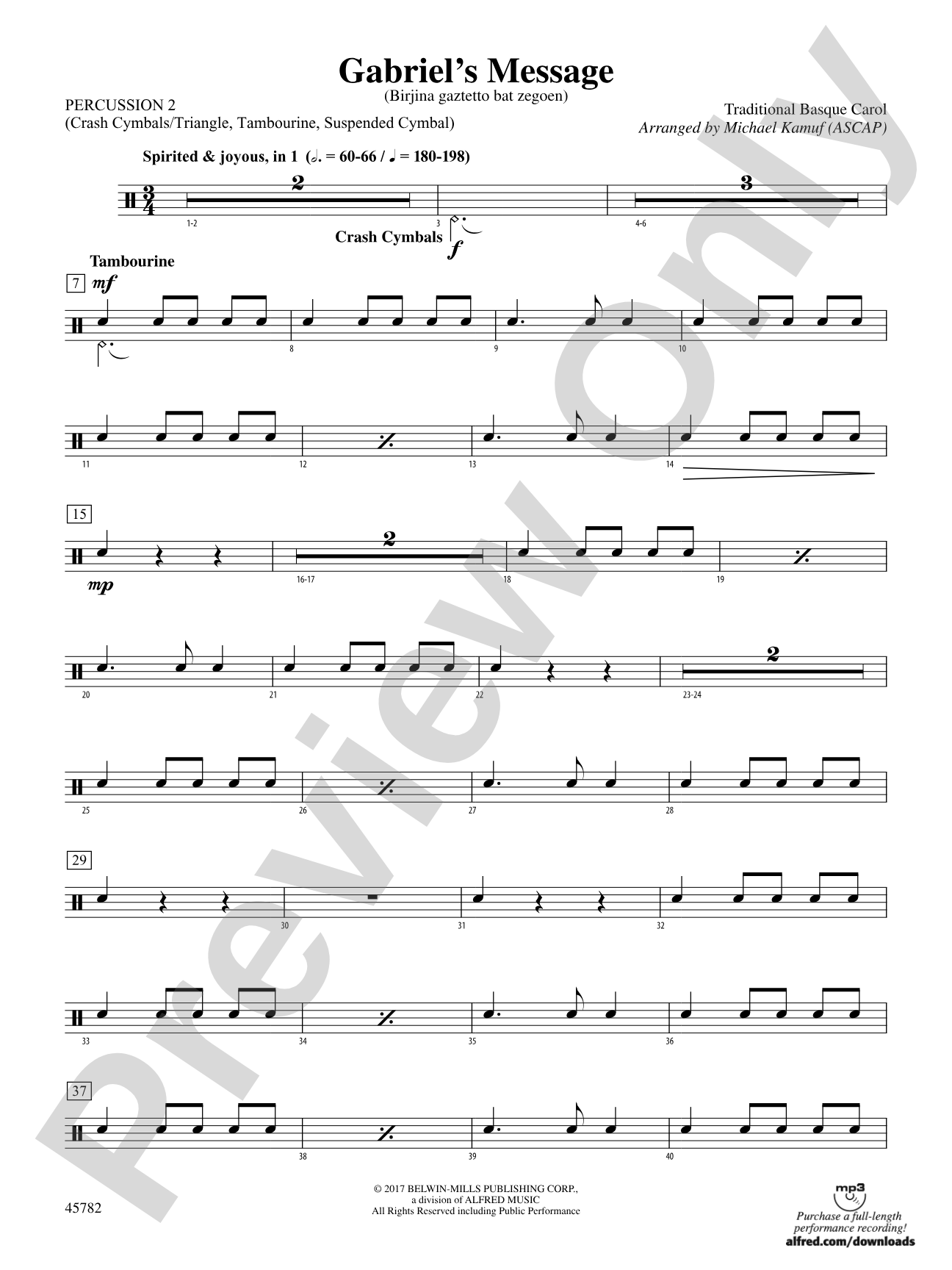 Gabriel's Message: 2nd Percussion