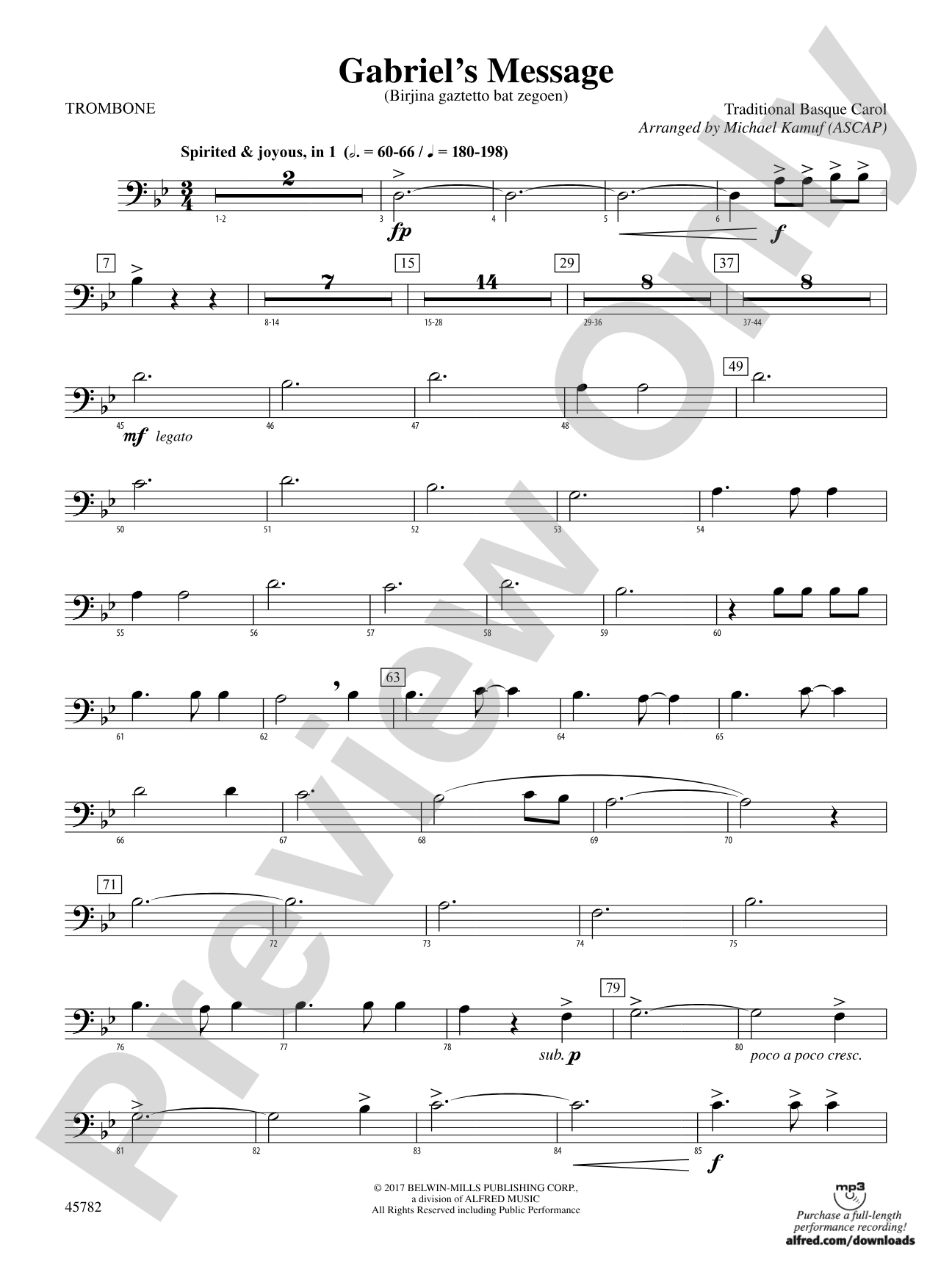 Gabriel's Message: 1st Trombone