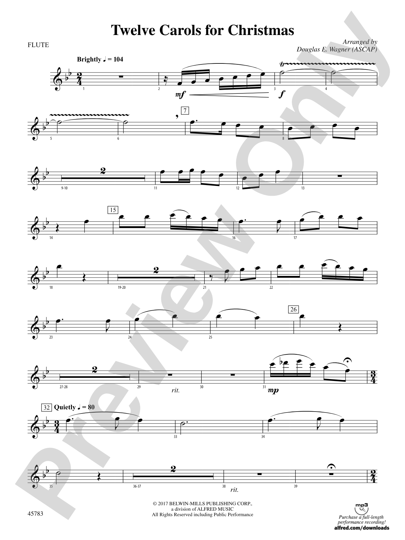 Twelve Carols for Christmas: Flute