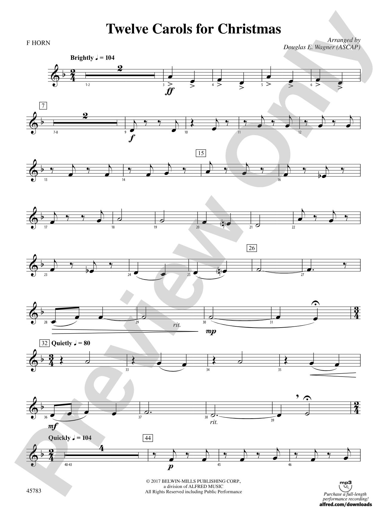 Twelve Carols for Christmas: 1st F Horn