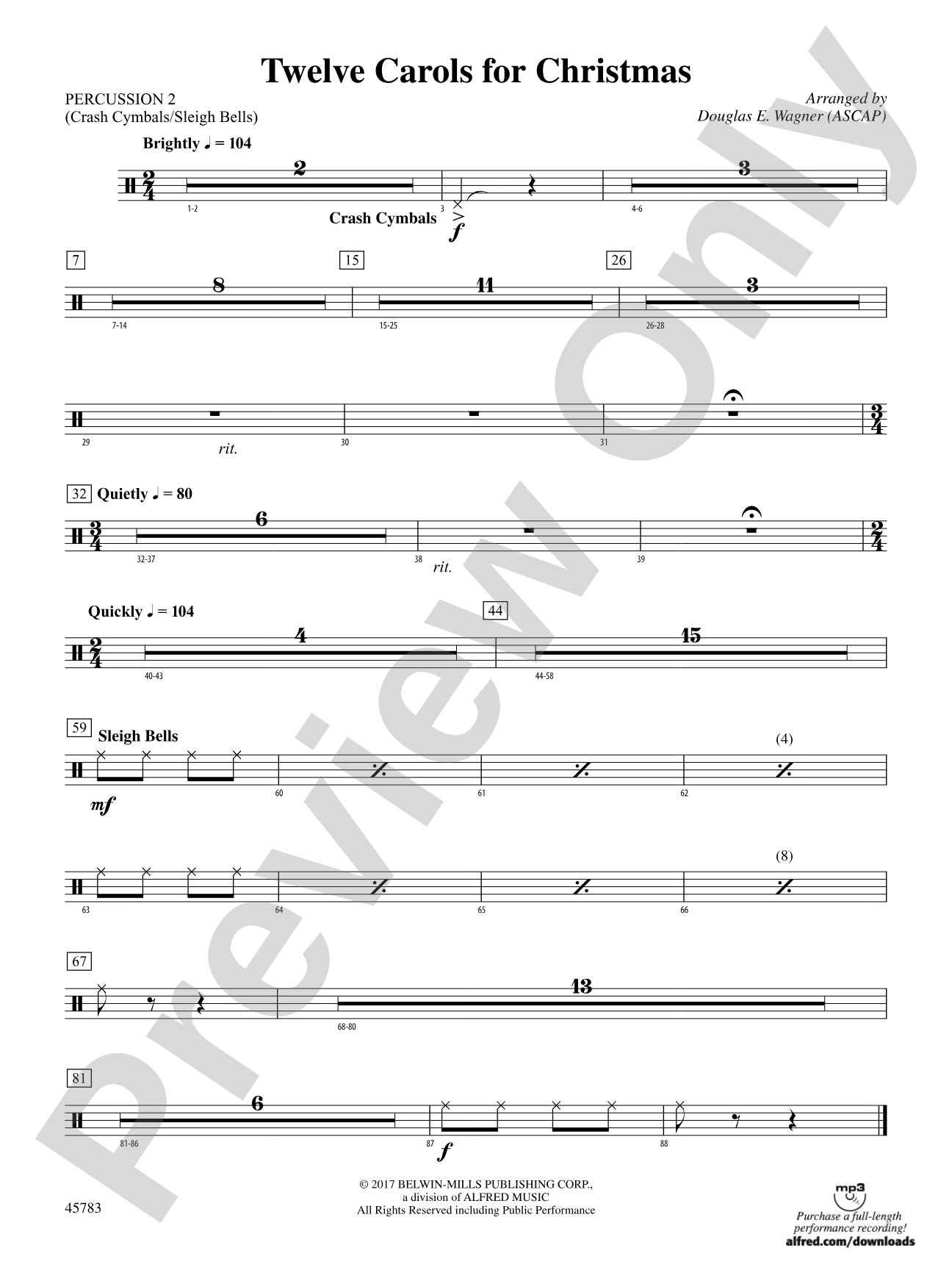 Twelve Carols for Christmas: 2nd Percussion