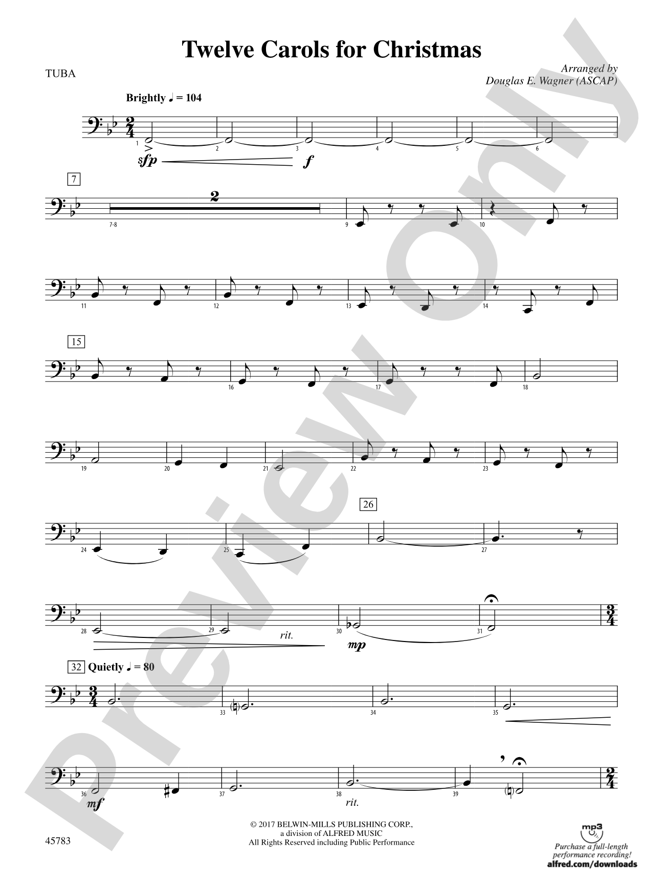 Twelve Carols for Christmas: Tuba