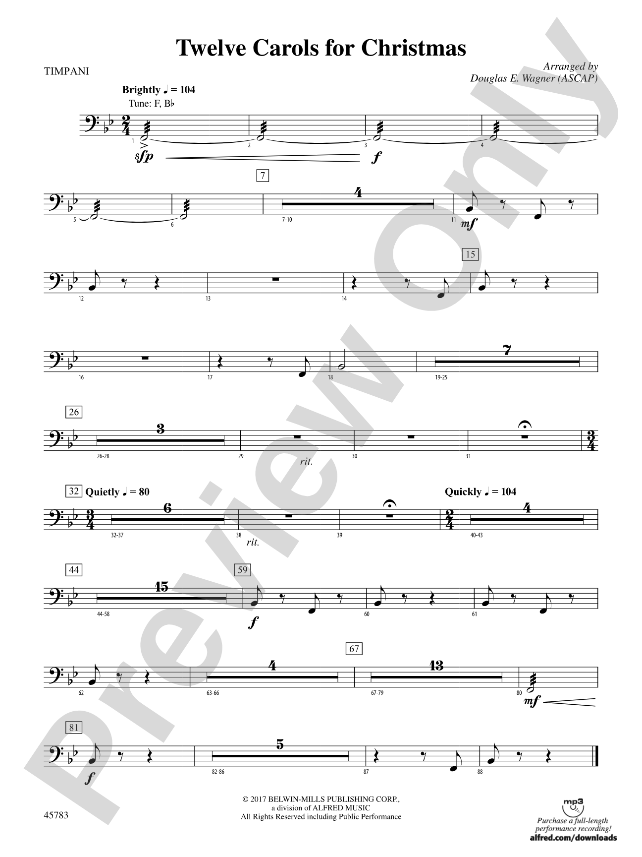 Twelve Carols for Christmas: Timpani