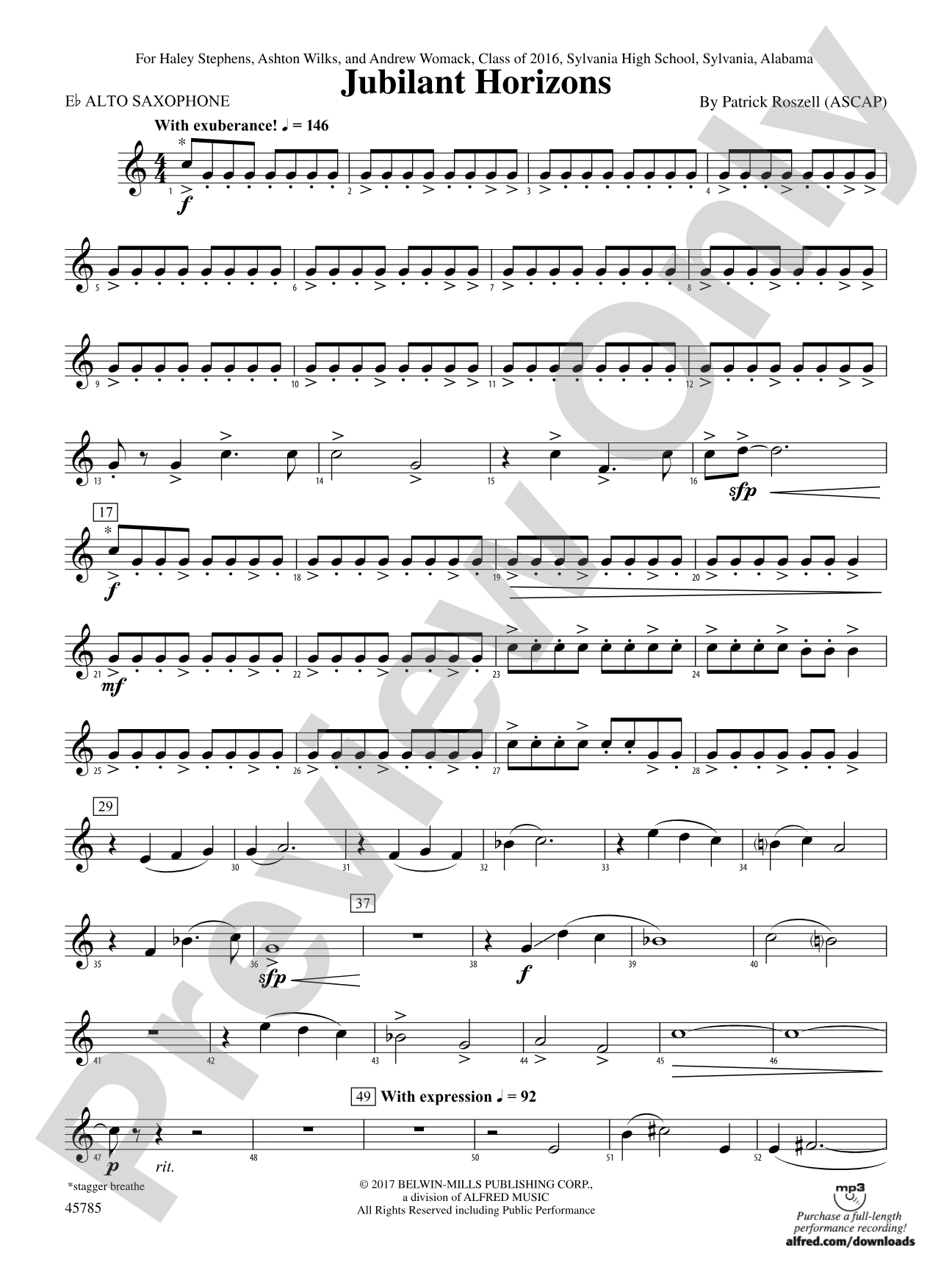 Jubilant Horizons: E-flat Alto Saxophone