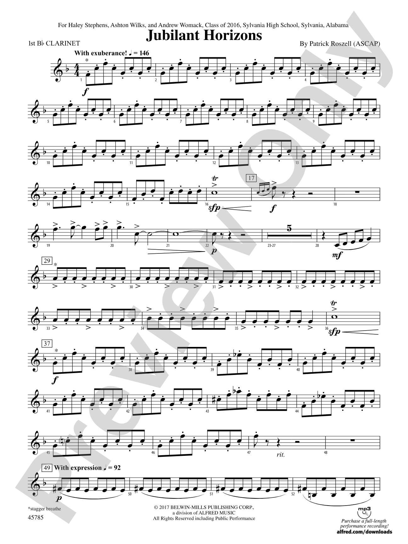 Jubilant Horizons: 1st B-flat Clarinet