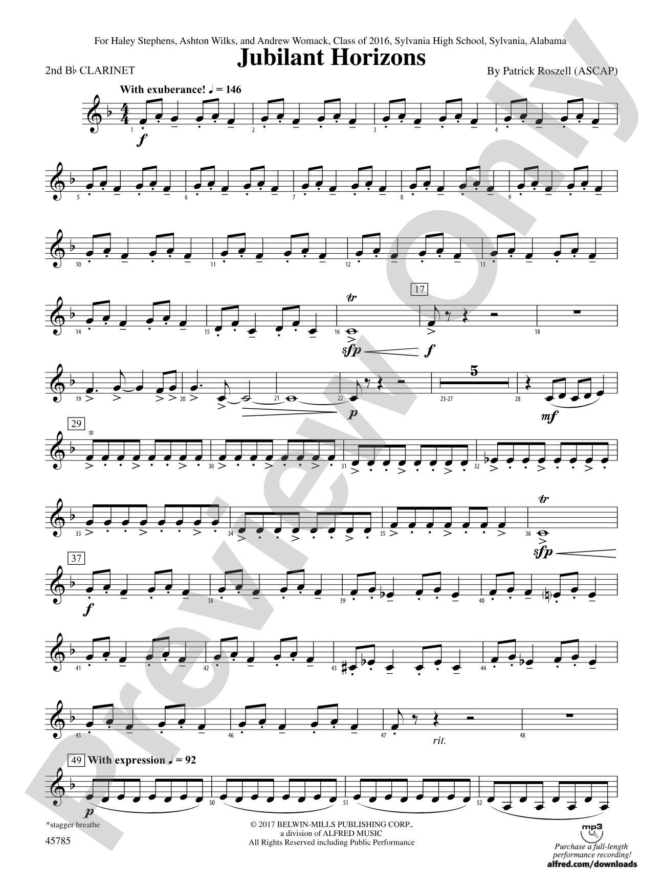 Jubilant Horizons: 2nd B-flat Clarinet