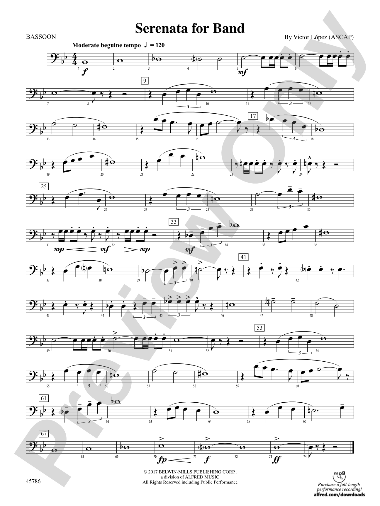 Serenata for Band: Bassoon
