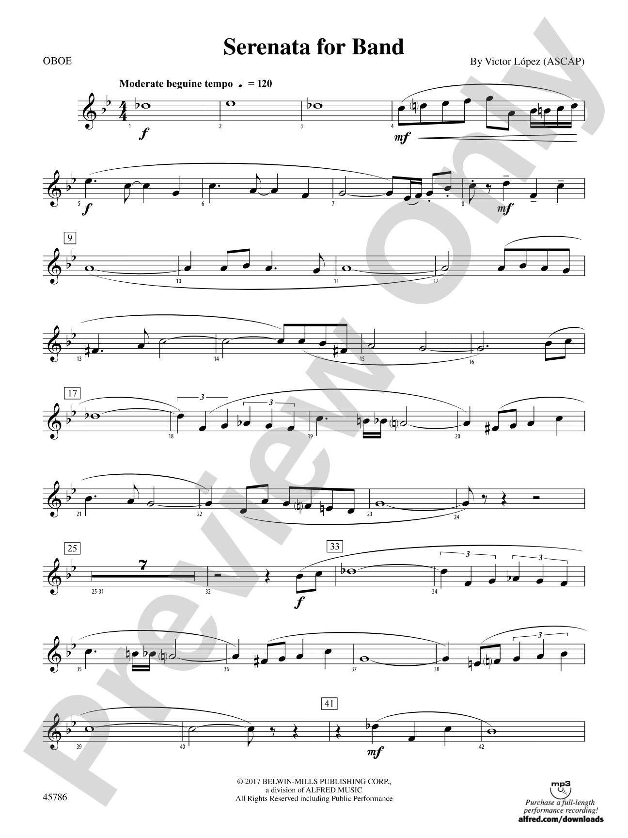 Serenata for Band: Oboe