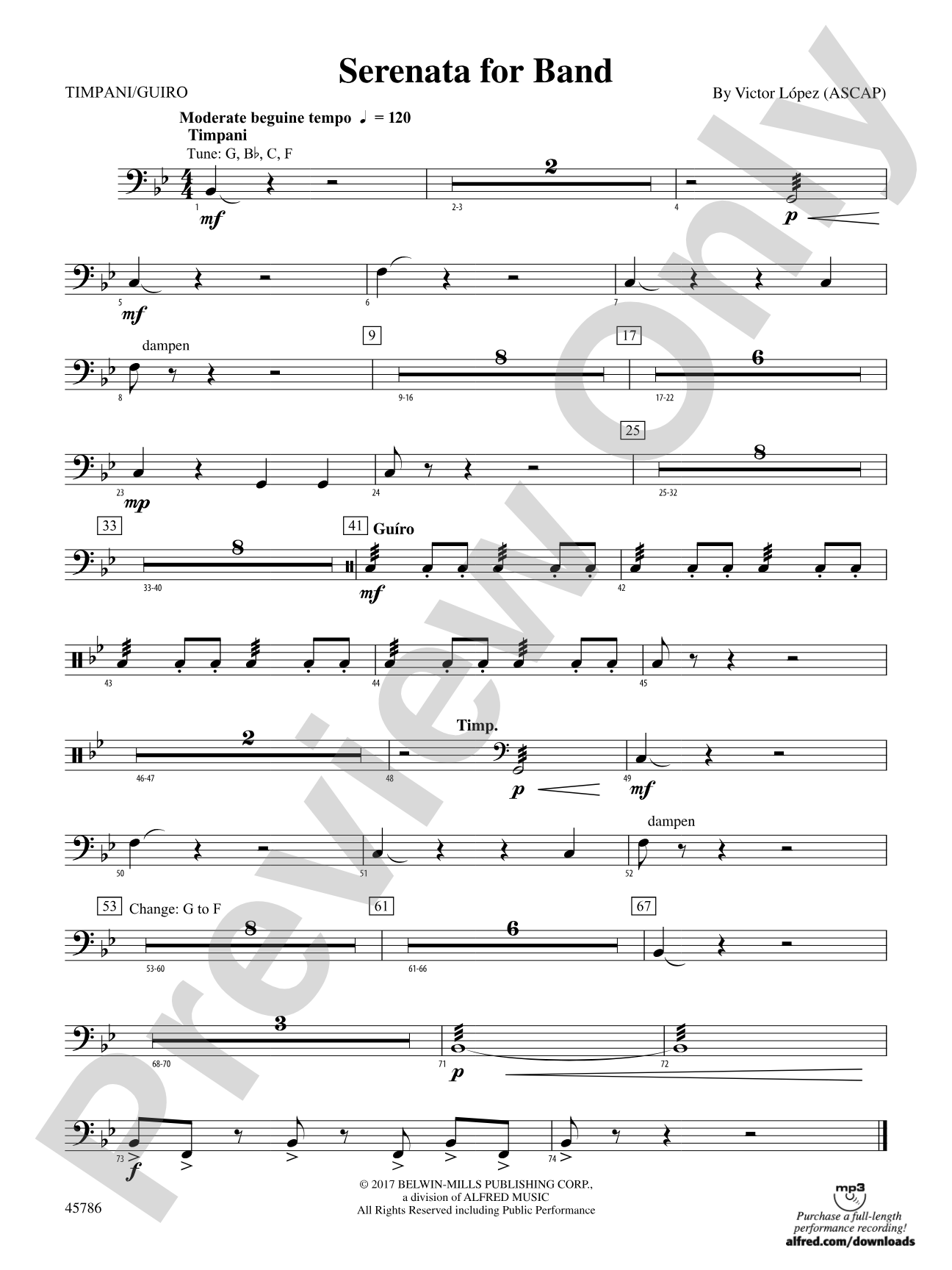 Serenata for Band: Timpani