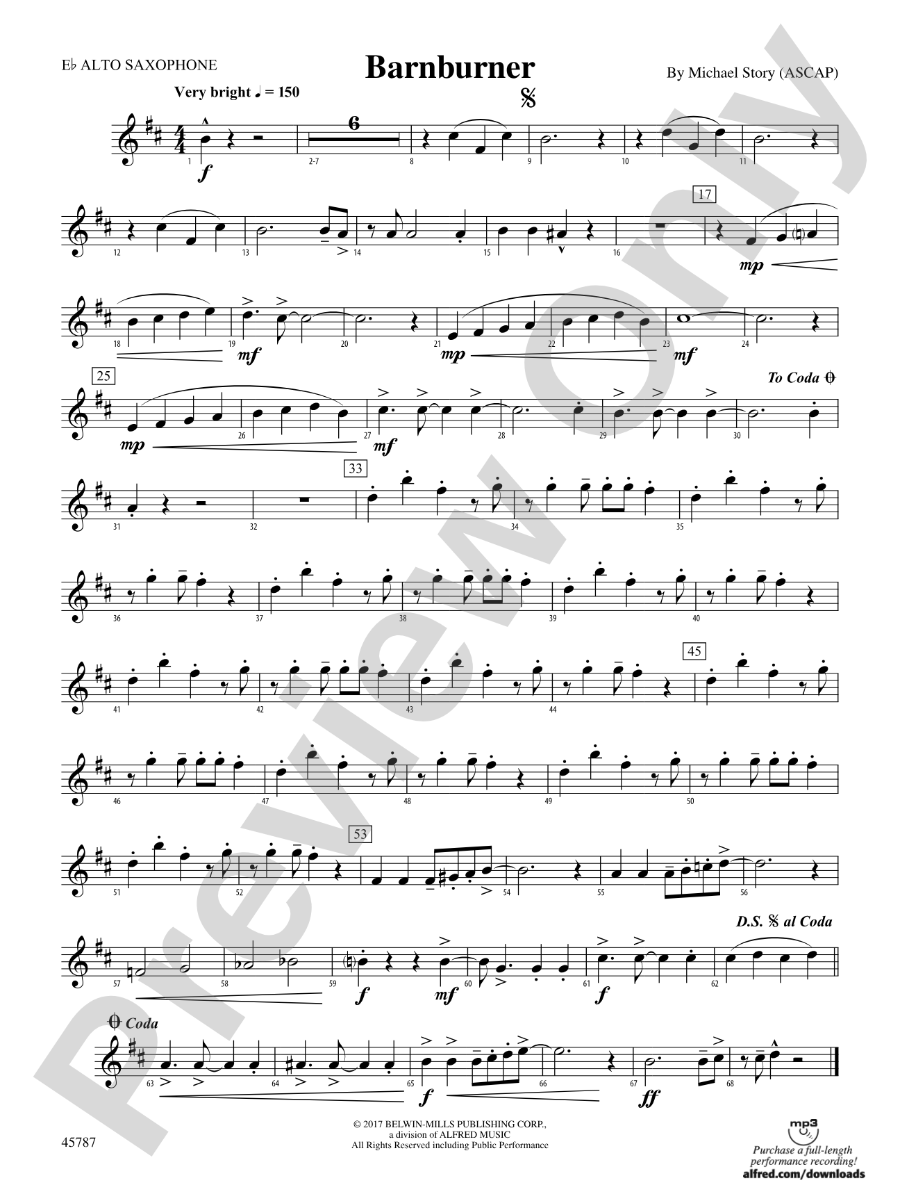Barnburner: E-flat Alto Saxophone