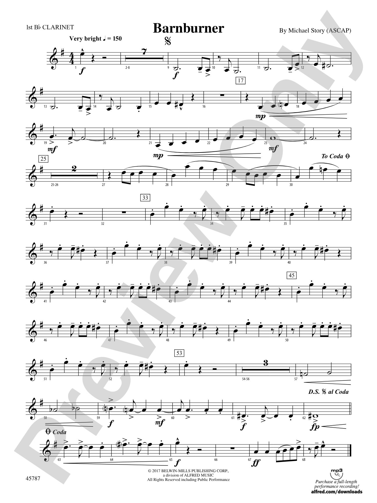 Barnburner: 1st B-flat Clarinet