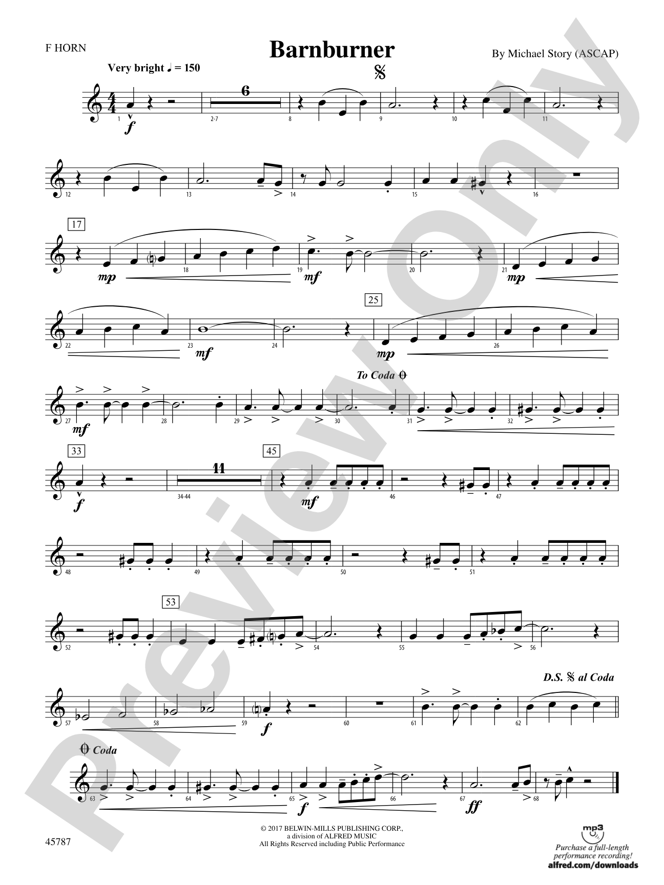 Barnburner: 1st F Horn