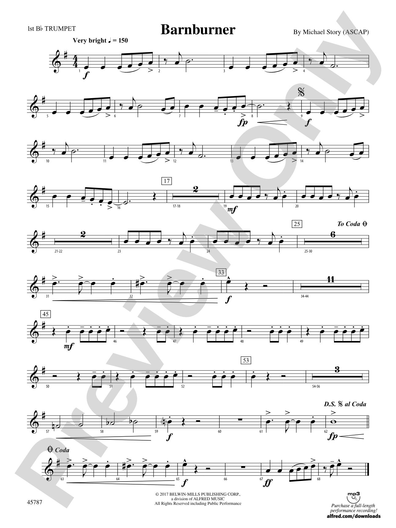 Barnburner: 1st B-flat Trumpet