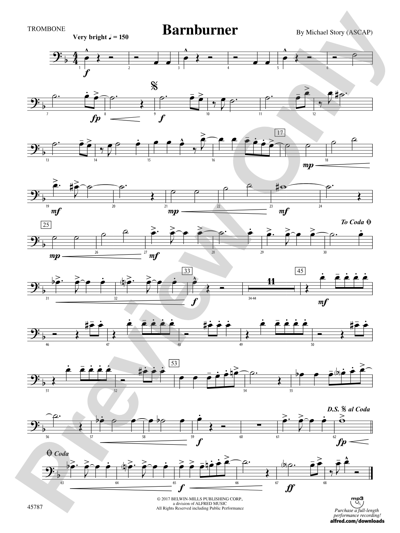 Barnburner: 1st Trombone
