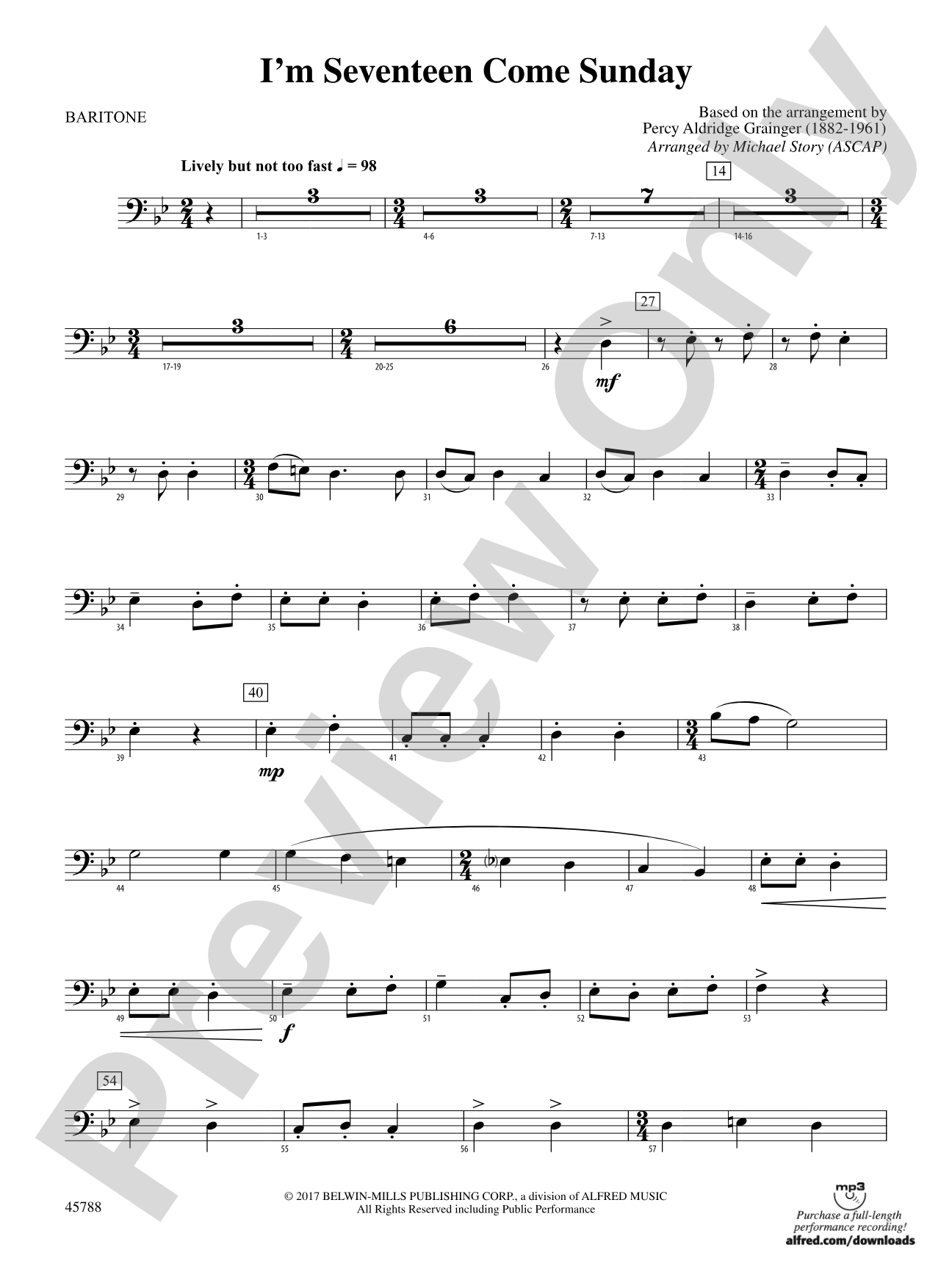I'm Seventeen Come Sunday: Baritone B.C.