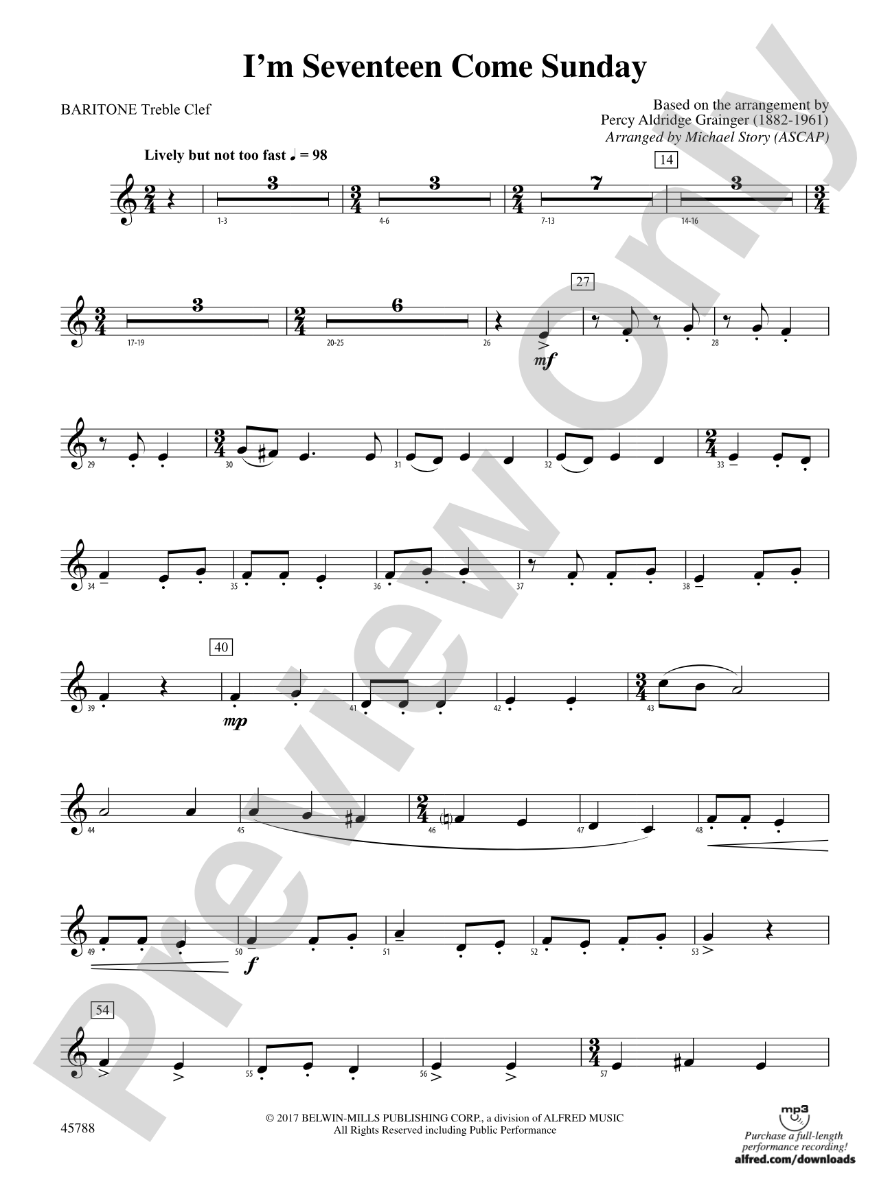 I'm Seventeen Come Sunday: Baritone T.C.